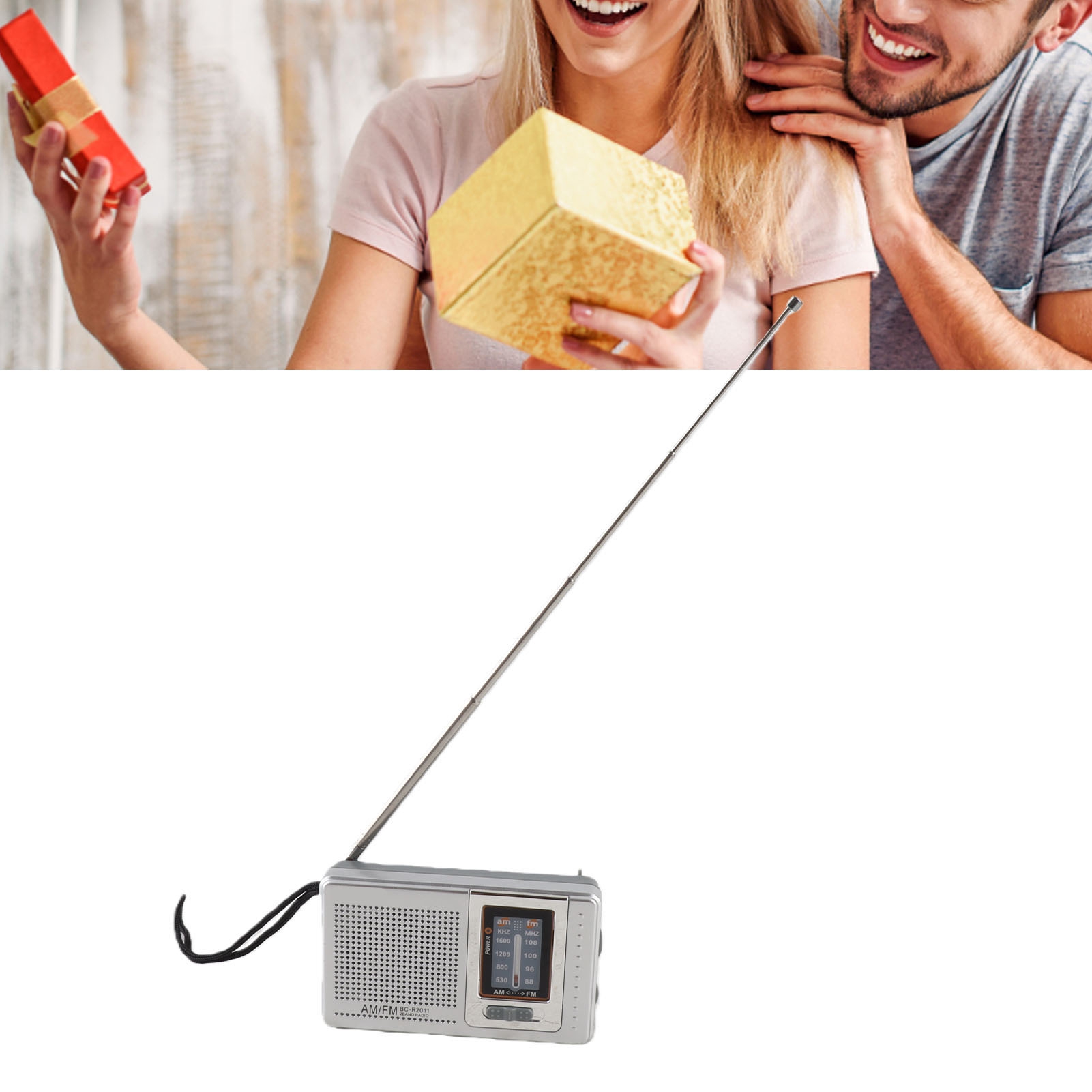 Kleines, Tragbares Am/fm-radio Im Klassischen Silbergrauen Design, Batteriebetriebenes Radio Für Zuhause, Wandern Und Reisen