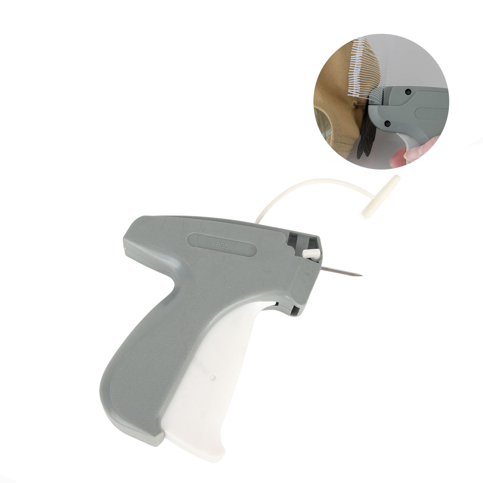 Pvc-kleidungsetiketten-befestigungsset Mit 20 Clips Und 5 Zinken, Graue Farbe, 13x13x2,5cm, Ideal Für Boutiquen Und Geschäfte.