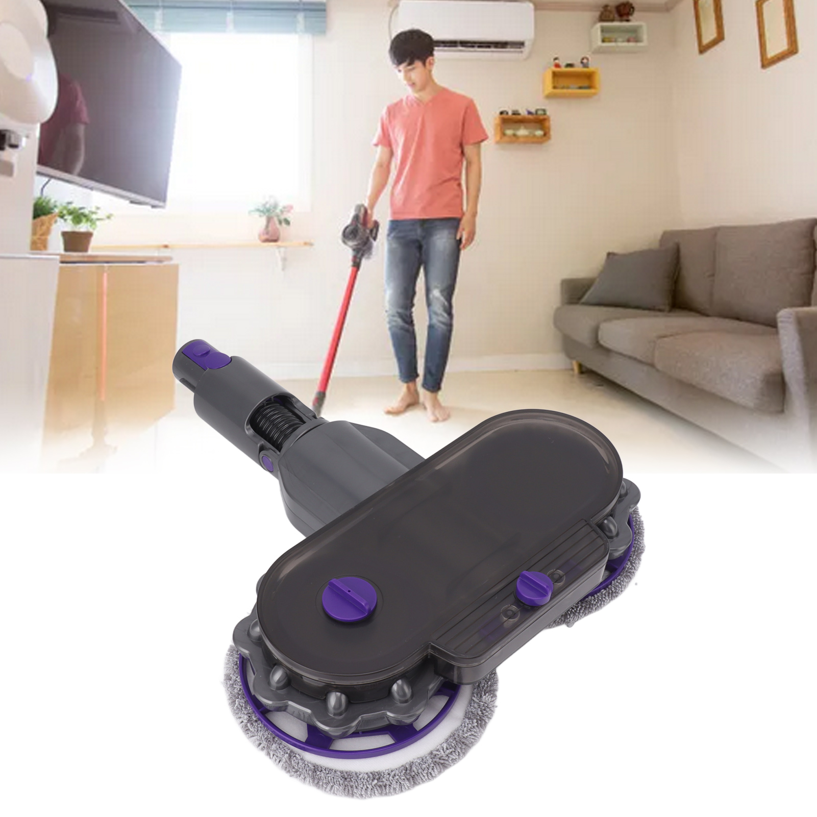 Elektrischer Wischmoppkopf Kompatibel Mit Staubsaugern Der Modelle V7, V8, V10, V11, V12 Und V15 – Nass-/trockenfunktion Inklusive 4 Pads