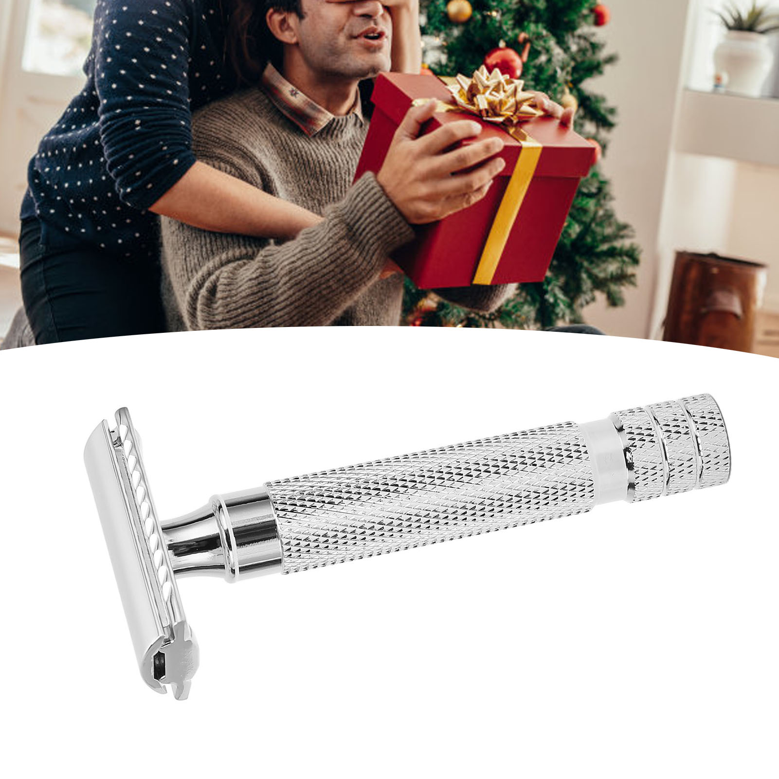 Ergonomischer Vintage-sicherheitsrasierer Mit Rostfreiem Griff [aluminium, Zink, Silber, 61–69 G, 10 Cm] (1 Stück) Für Friseursalons Und Reisen