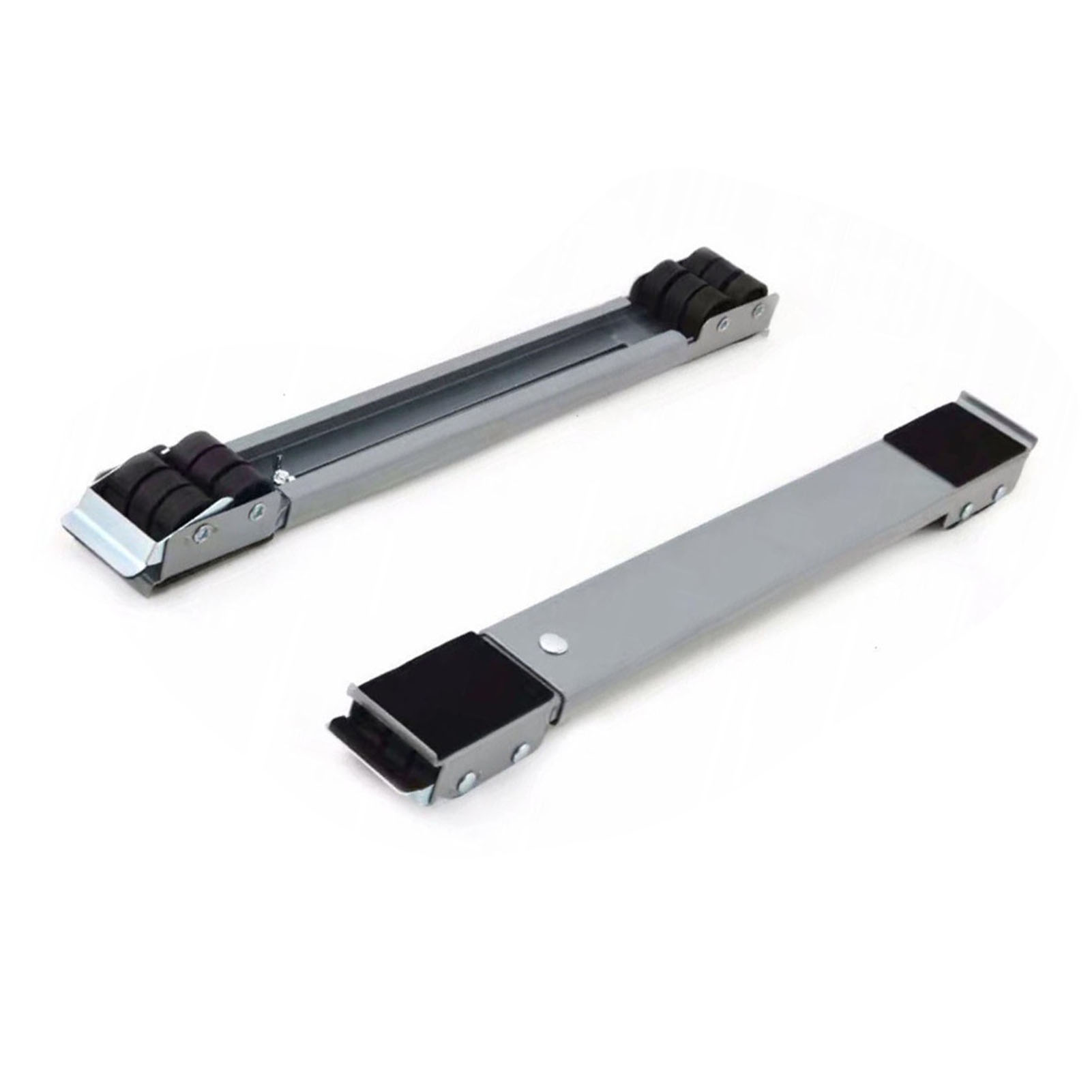 Universelle, Ausziehbare Rollen Für Waschmaschinen, Kühlschränke Und Trockner – 2er-pack Mit Doppelrädern Und Höhenverstellung In Silber – Vibrationsdämpfender Fahrfuß