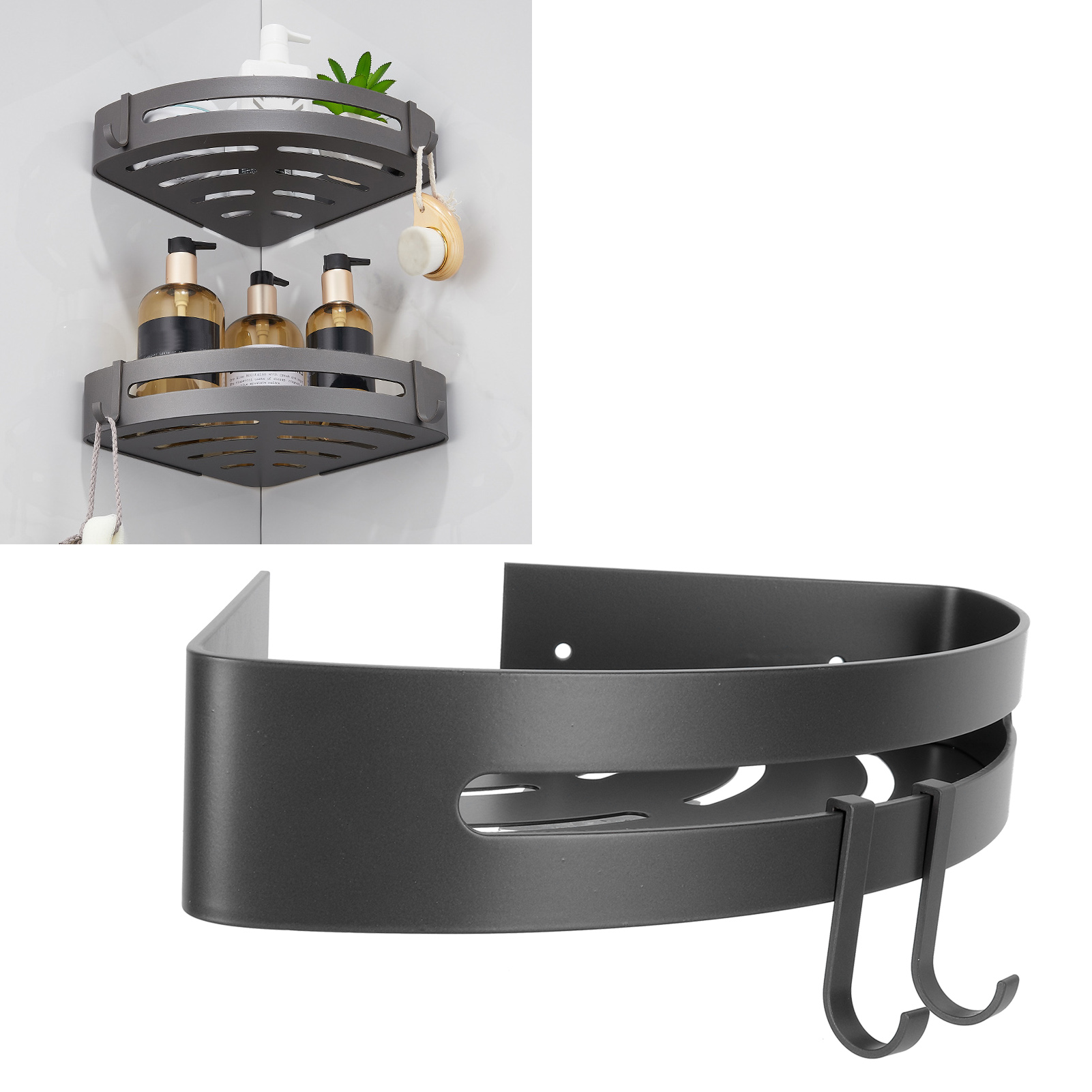 Handtuchhalter-eckregal Aus Aluminium Zur Wandmontage, Badezimmeraccessoire