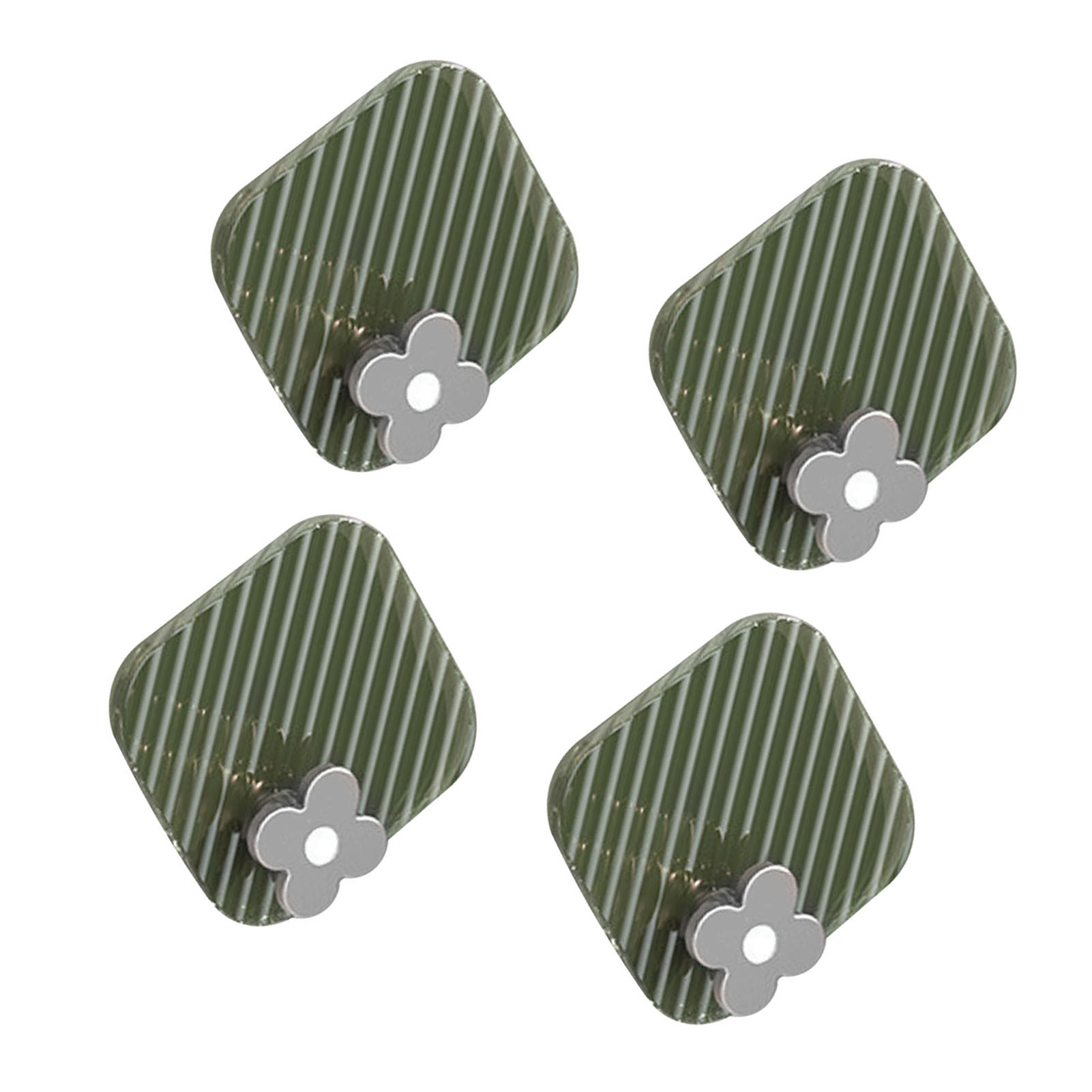 4 Selbstklebende Haken Aus Abs-kunststoff, Wasserfeste Handtuchhalter Ohne Nägel, Für Bad, Küche Und Büro, Grün, 6 X 6 Cm