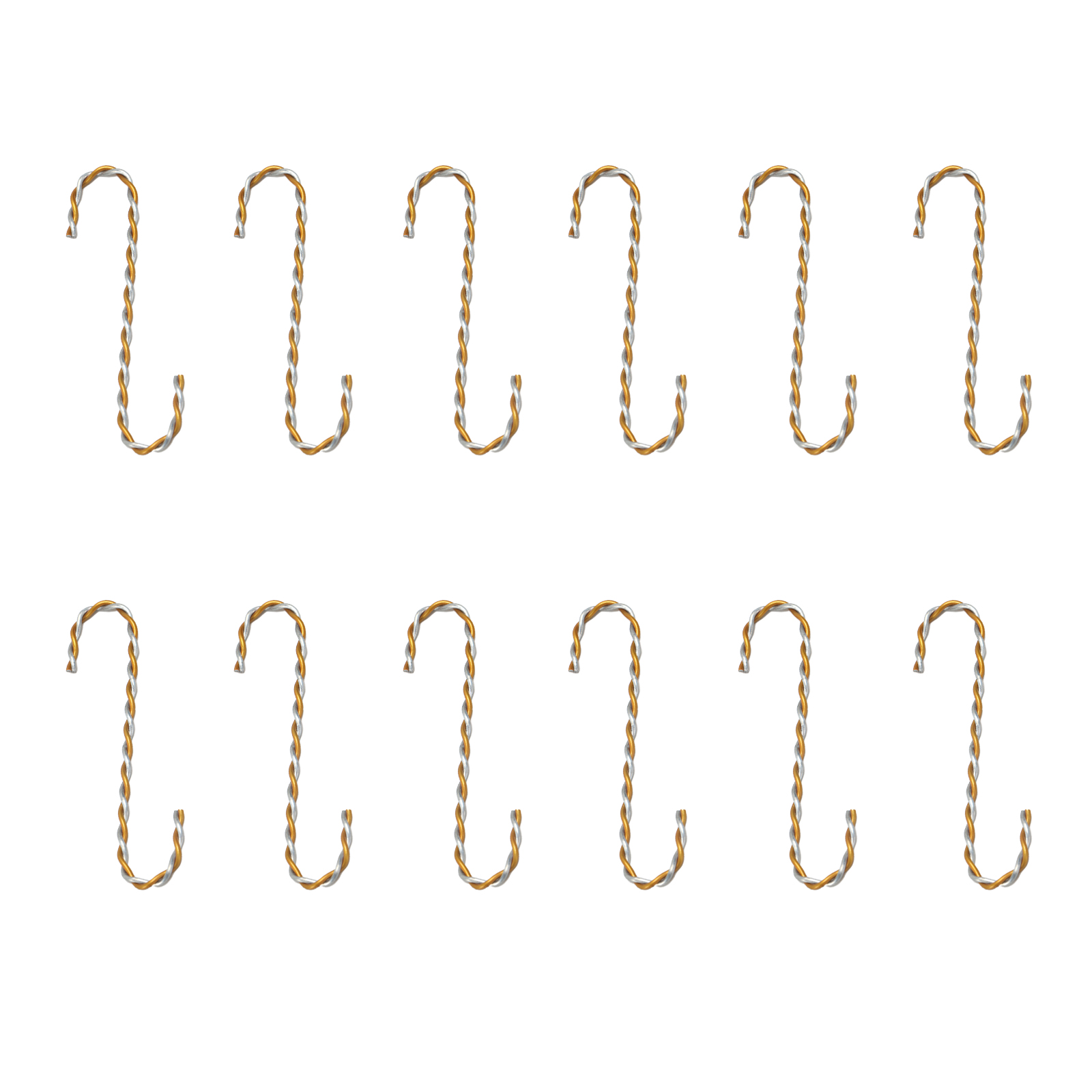 Dekorative, Galvanisierte Metallhaken (s/vortex) – 12er-pack – 7 Cm – Silber/grün/weiß – Sicherer Halt