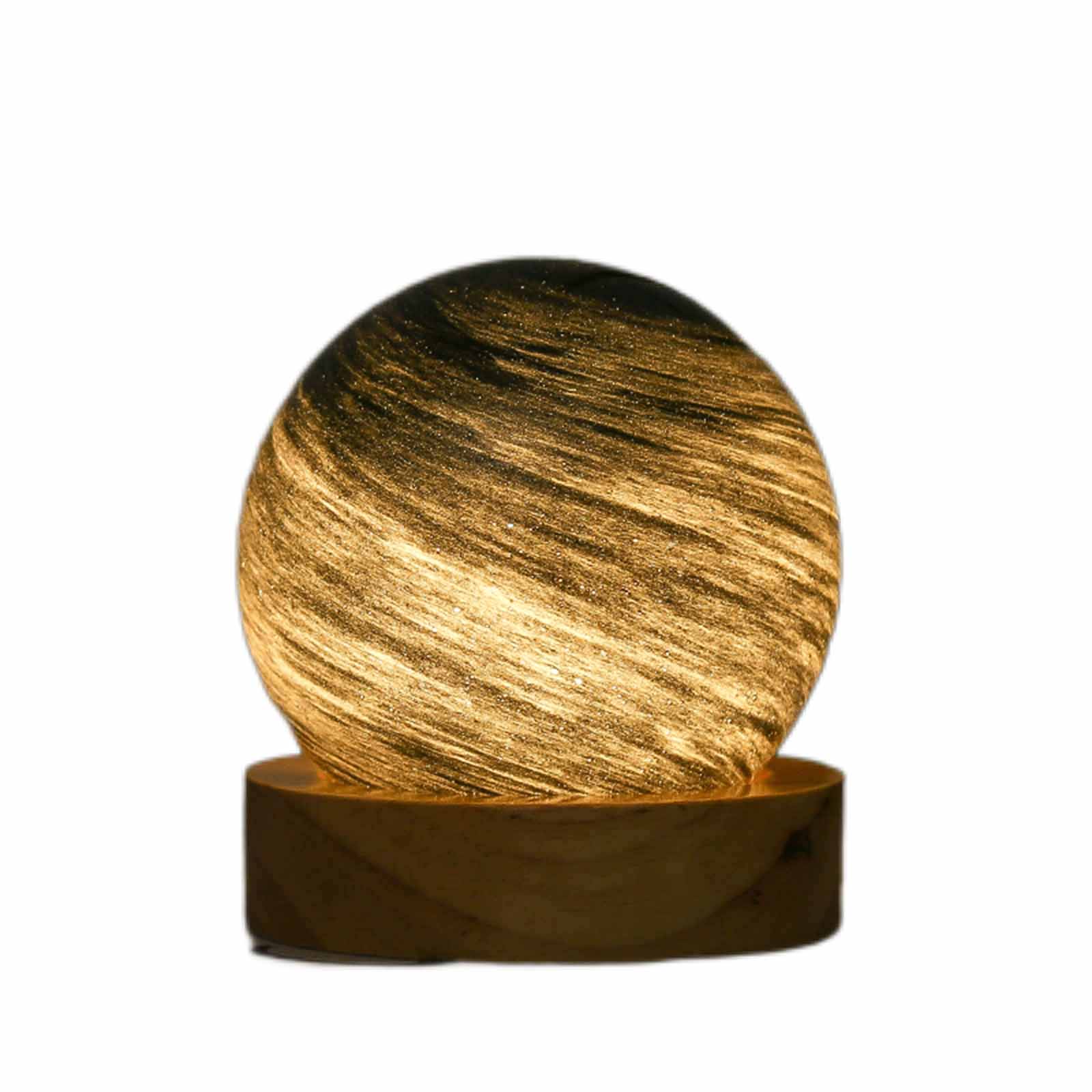 Planet Art Galaxy Tischleuchte – Mehrfarbige Mondlampe Aus Holz Und Glas, Stufenlose Dimmfunktion, 250 G, 3 Farben, Romantische Dekoration Für Alle Anlässe