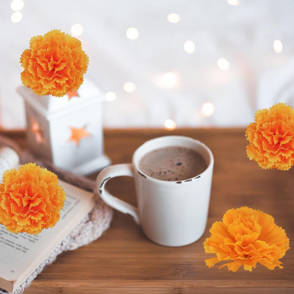 Künstliche Ringelblumen, 30er-set, Orangefarbene Seidenblumen, Dekoration Für Indische Feste Wie Diwali, Halloween Und Thanksgiving