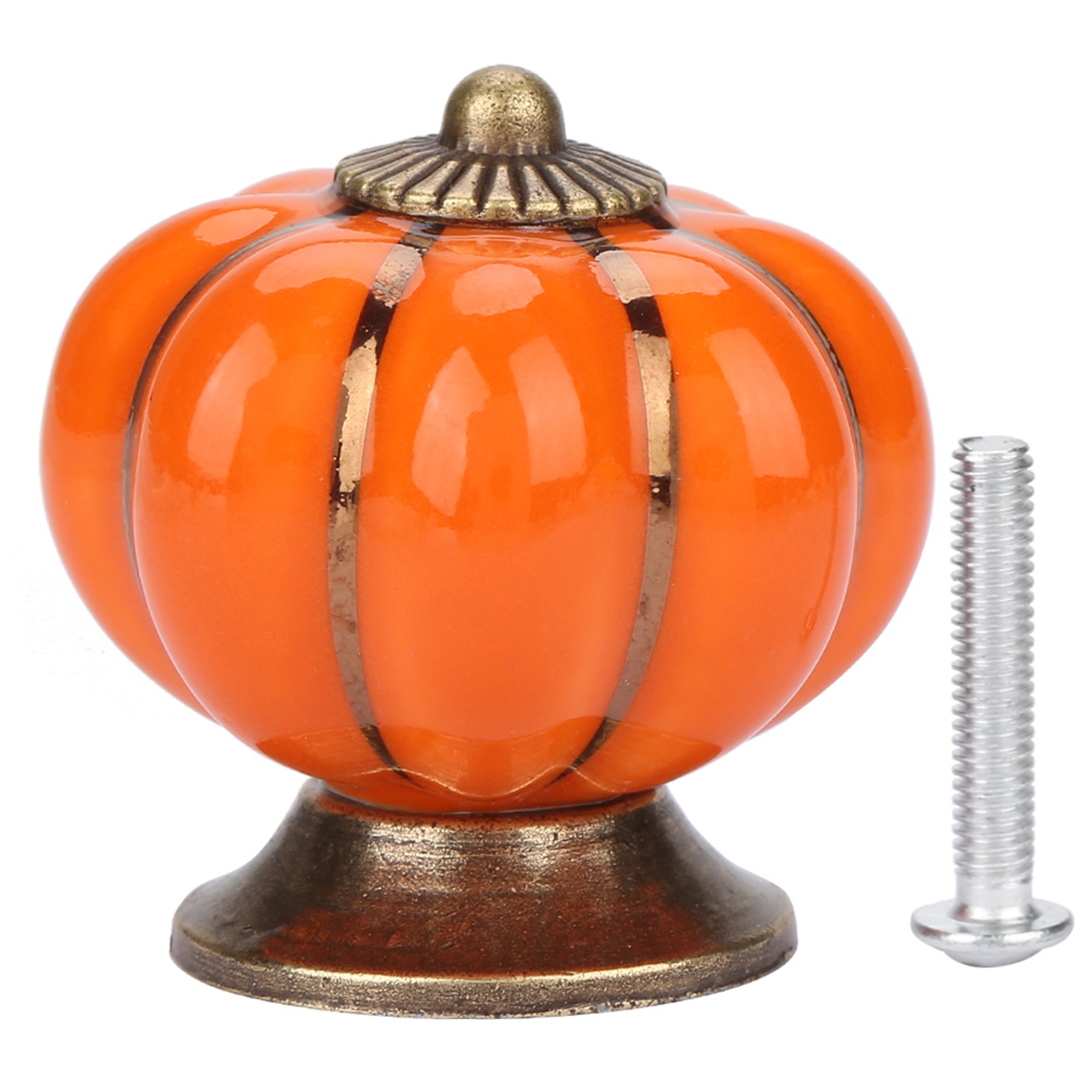 Kürbisförmiger Keramikgriff (orange) Für Schlafzimmer, Schränke, Kleiderschränke – Zinklegierung, 35 Mm