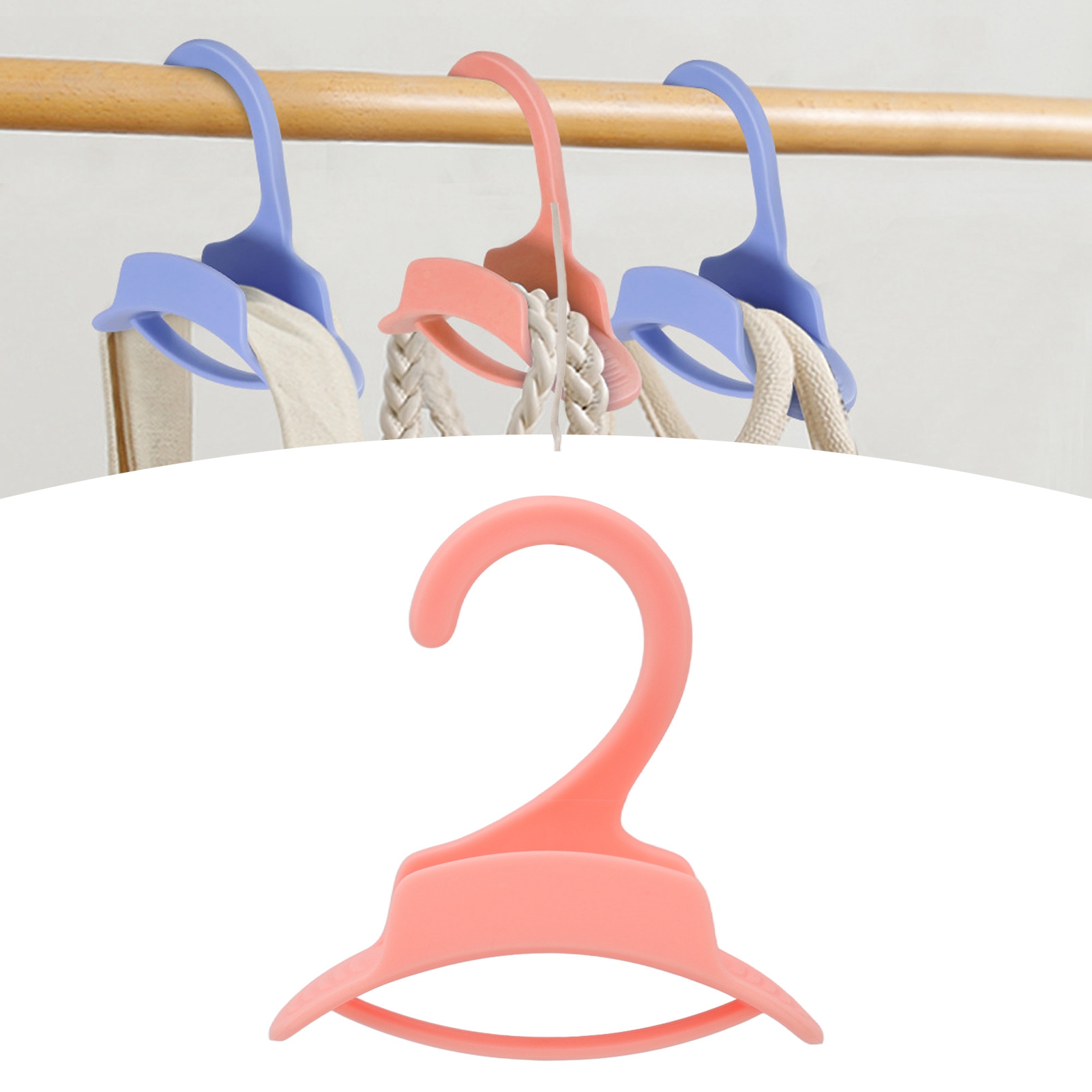 Multifunktionaler Gepäckhaken Für Handtaschen, Rucksäcke Und Kleidung Organizer Mit Breitem Haken Und Rutschfesten Kanten Pp, Rosa, 33 G