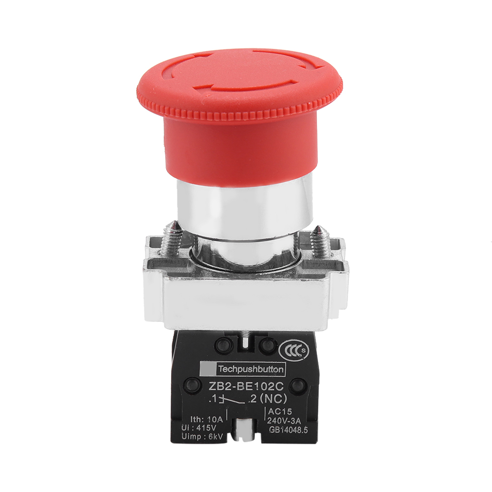Xb5 Sicherheitsknopf Mit Rotem Schild – 2 Not-aus-schalter, 22 Mm, 10 A, 30 Mm Schraubbefestigung