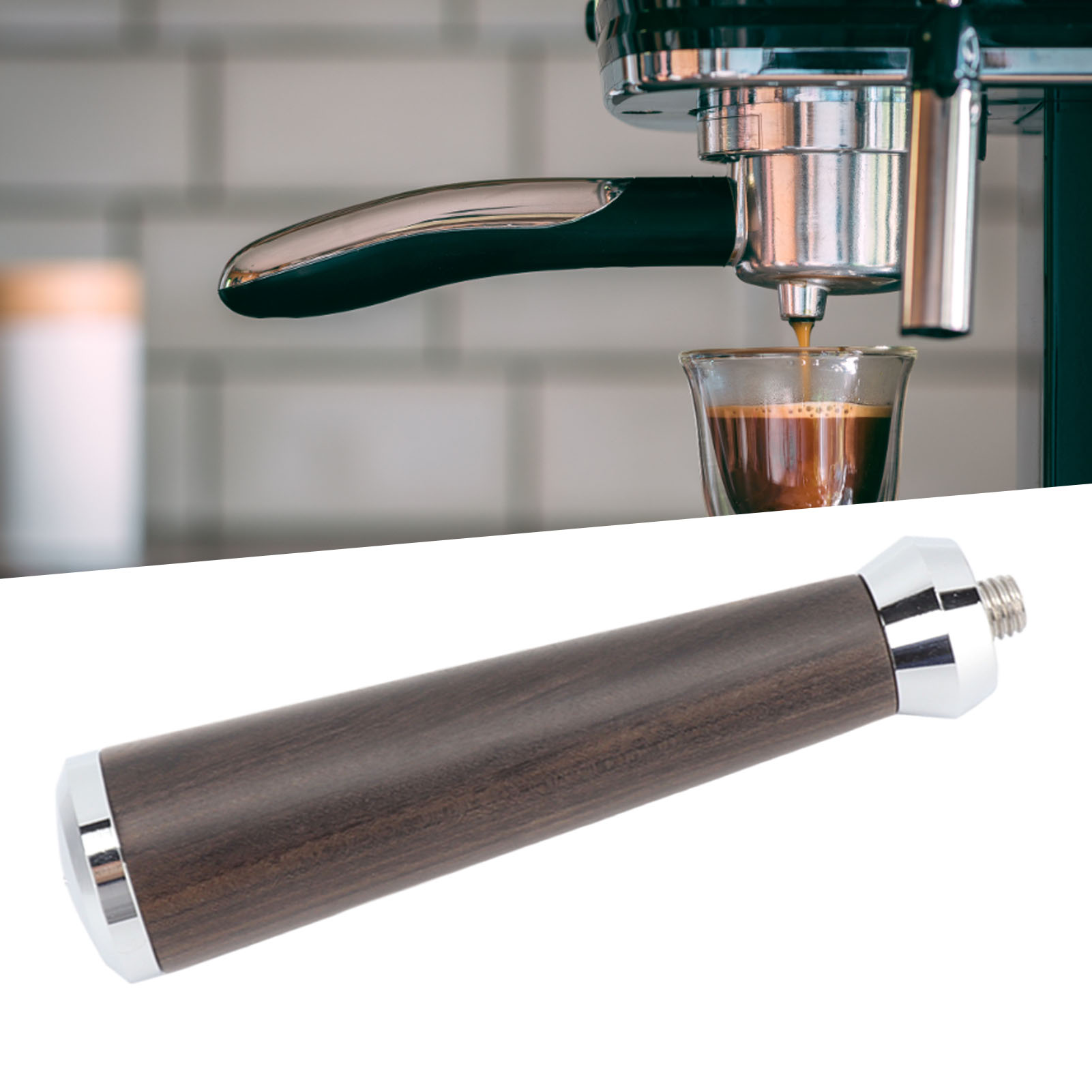 M10 Kaffeefilterhaltergriff Aus Schwarzem Rosenholz, Polierte Oberfläche, Ersatzzubehör Für Kaffeemaschinen