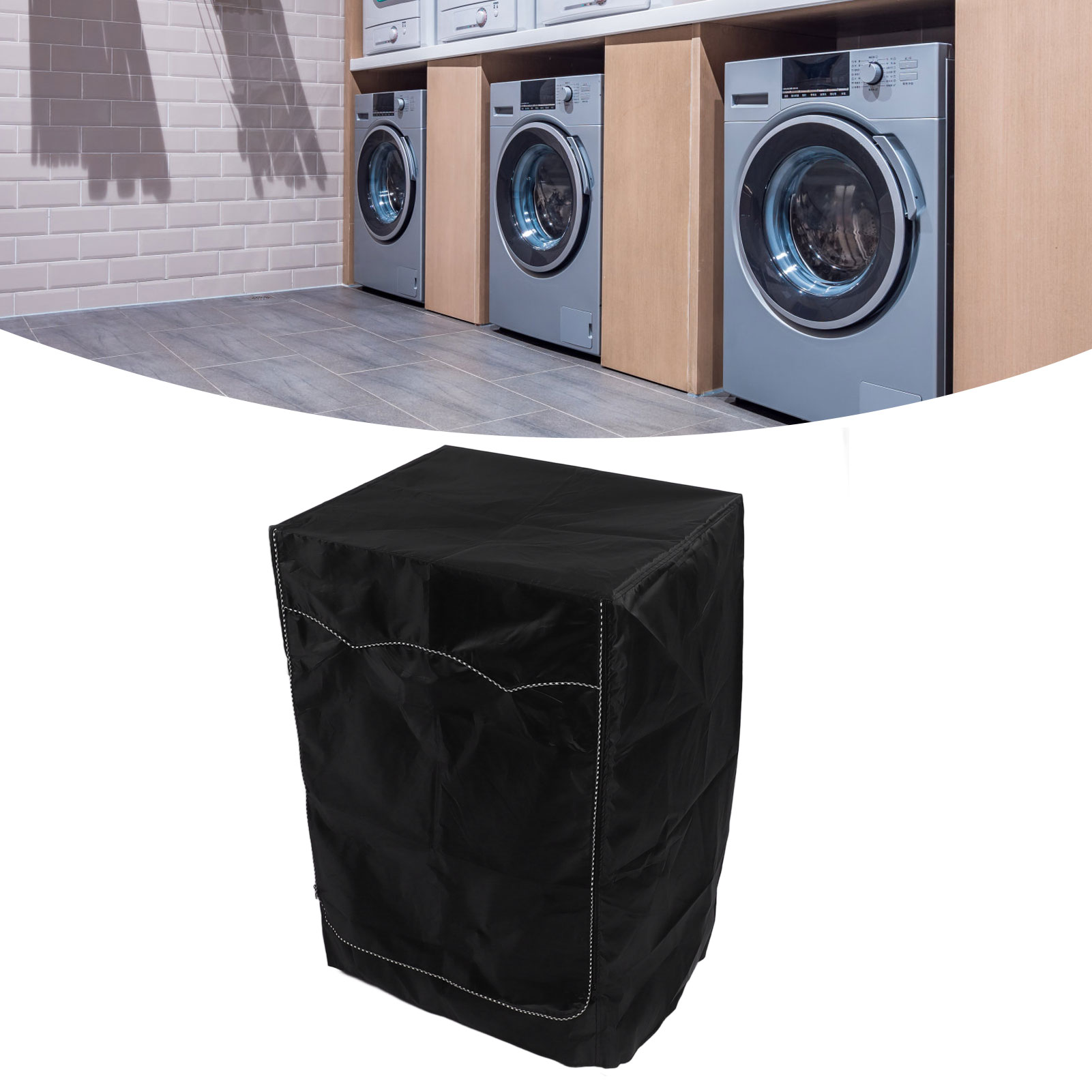 Abdeckung Für Frontlader-waschmaschinen Und -trockner – Kompatibel Mit Den Meisten Modellen – 60 X 60 X 88 Cm / Schwarz – Ganzjahresschutz, Wasserdicht, Uv-beständig, Staubdicht