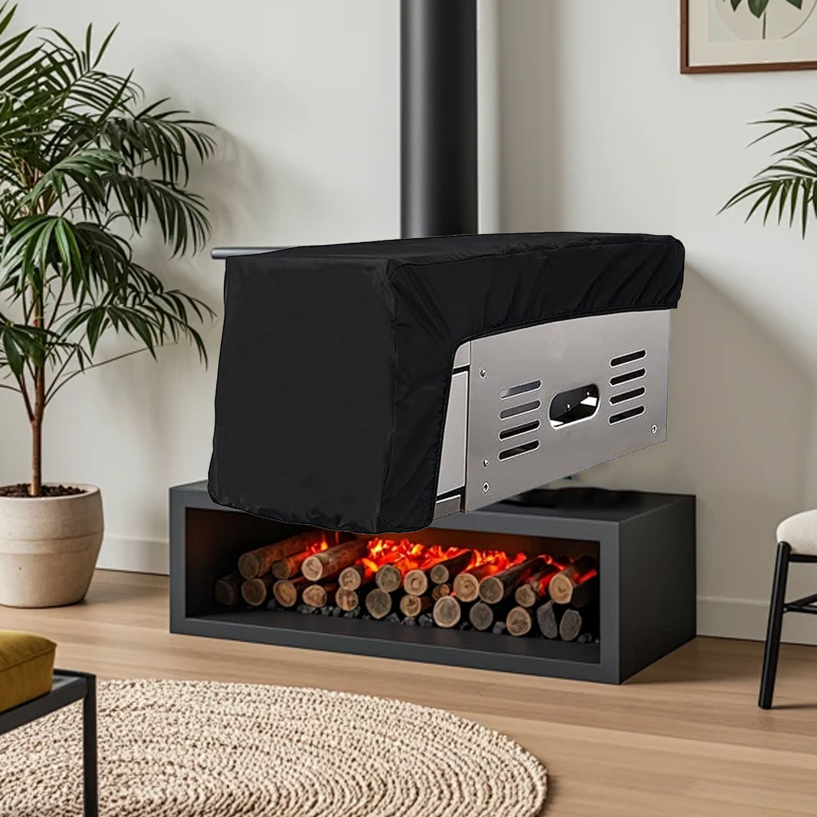 Grillschutzabdeckung, Zubehör, Schutzhülle, Seitenbrennerabdeckung, Winddicht, Staubdicht, Elastischer Rand, Polyester, Größe 34,3 X 30,5 X 58,4 Cm