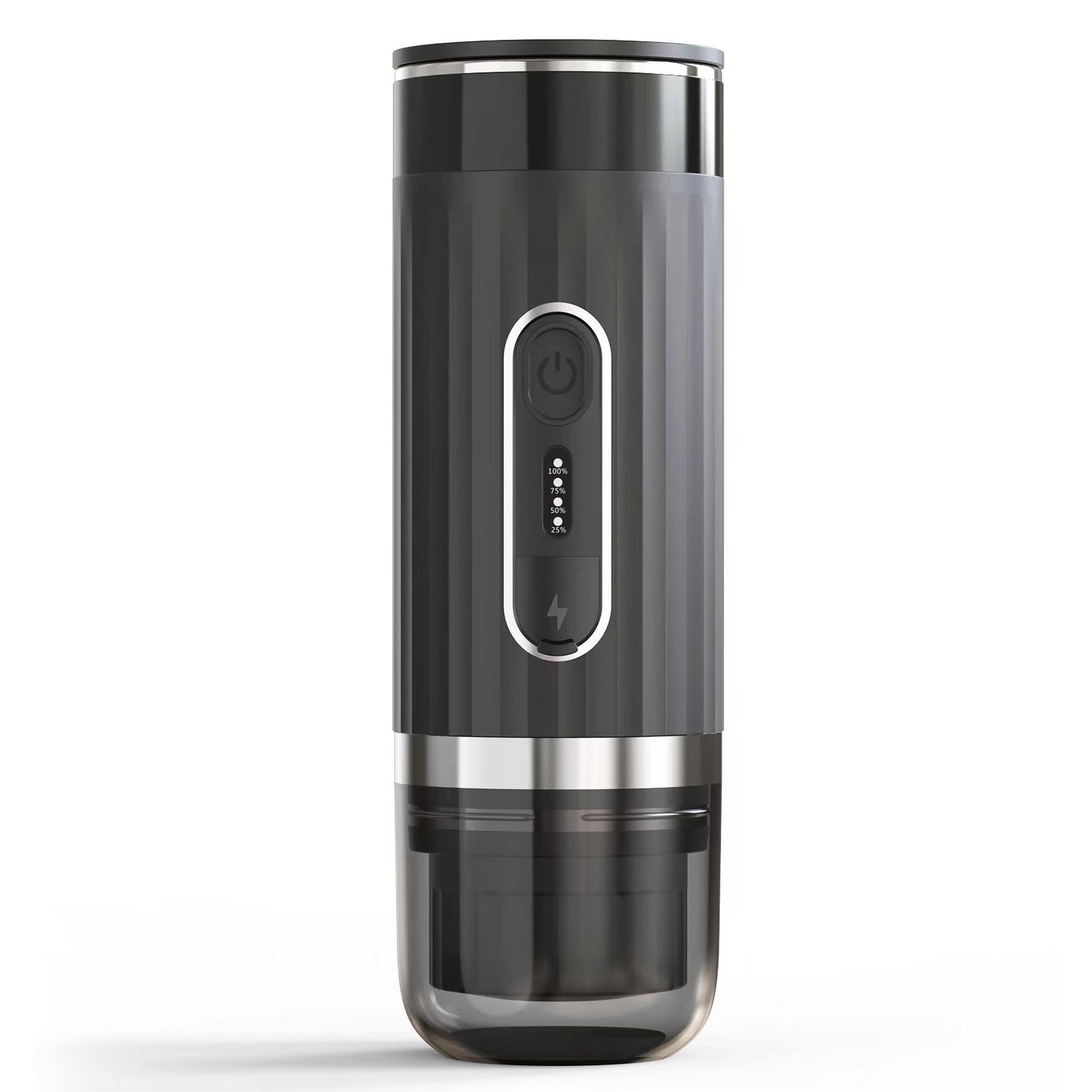 Tragbare Elektrische Espressomaschine, 20 Bar, Usb-c-aufladbar, Mit Dg/nes-kapselbasis, Cm-2188, Schwarz, Edelstahl 304, 80 Ml