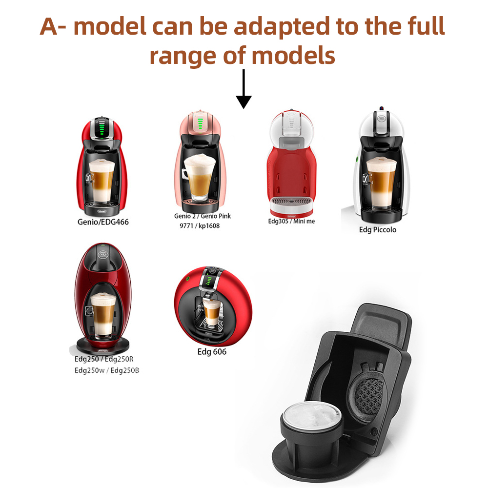 Nachfüllbarer Kapseladapter + Zubehör Für Dolce Gusto Espressomaschinen – Konverter Aus Edelstahl 304 Mit Löffel Und Bürste – Kompatibel Mit Genio/edg466 Typ A/b/c