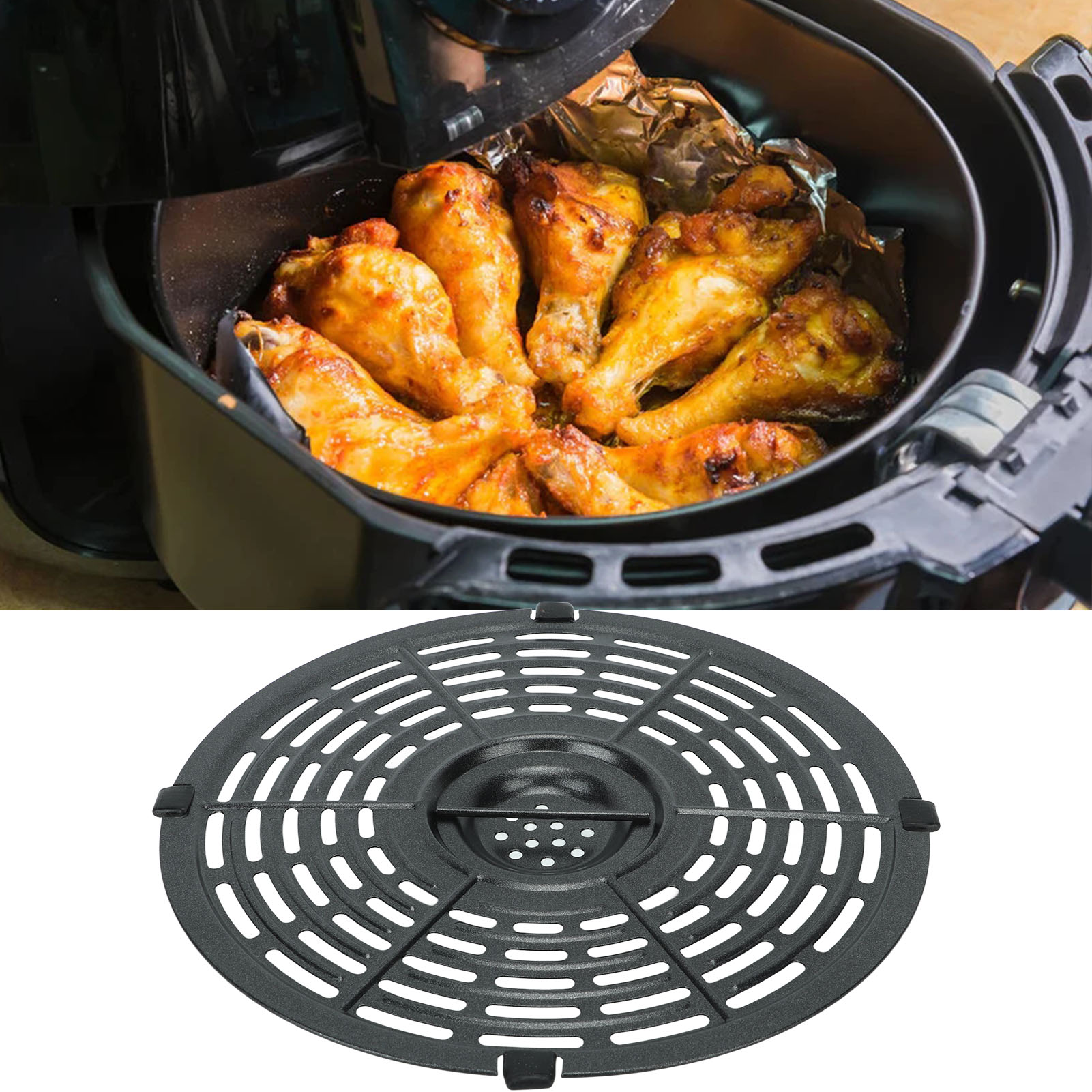 Ersatz-grillschale Für Fritteusen, 21,6 Cm (8,5 Zoll), Antihaftbeschichtet, Robust Mit Griff Und Schutzauskleidung Für Pizza, Grillgut, Steaks Und Gemüse