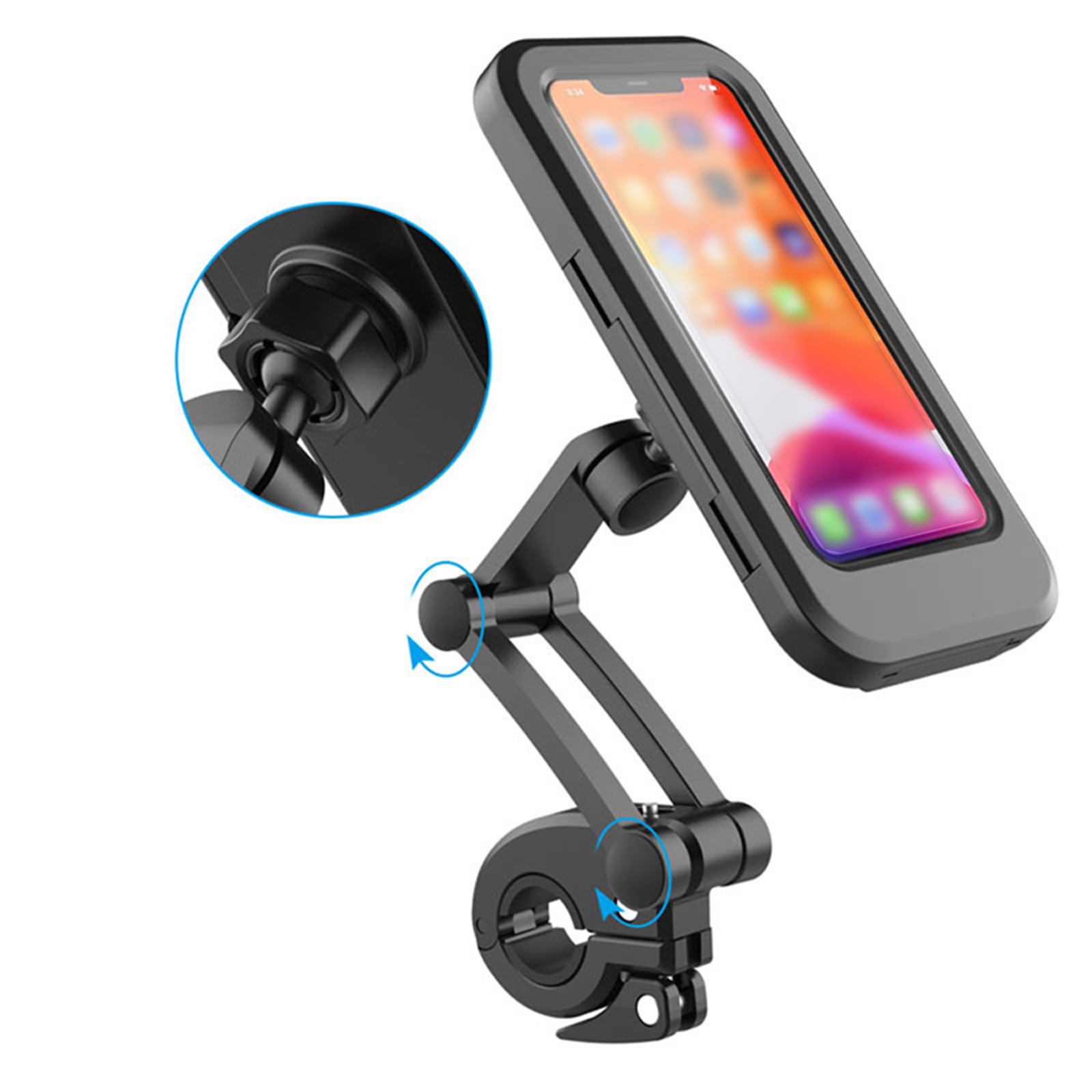 Hl-69 Schwarze Abs-handyhülle, 350 G/6,7" Wasserdichter Touchscreen, 360° Drehbar, Kurbel-/datenkabelöffnung