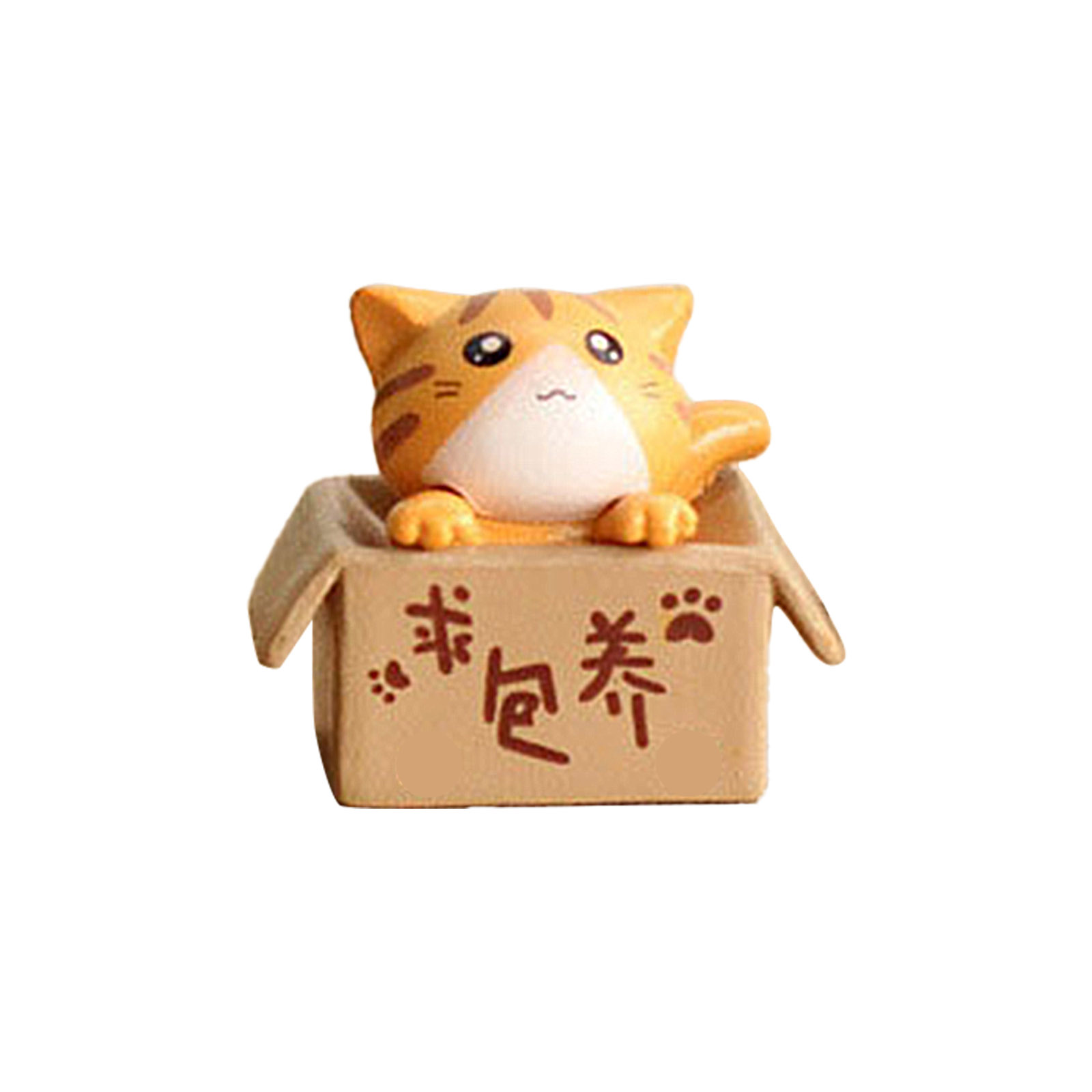 Dekorative Katzenfigur, Miniatur Aus Pvc-karton, Originelle Dekoration Für Haus Und Garten, Weiß, Schwarz, Gelb, Grau, 10 G