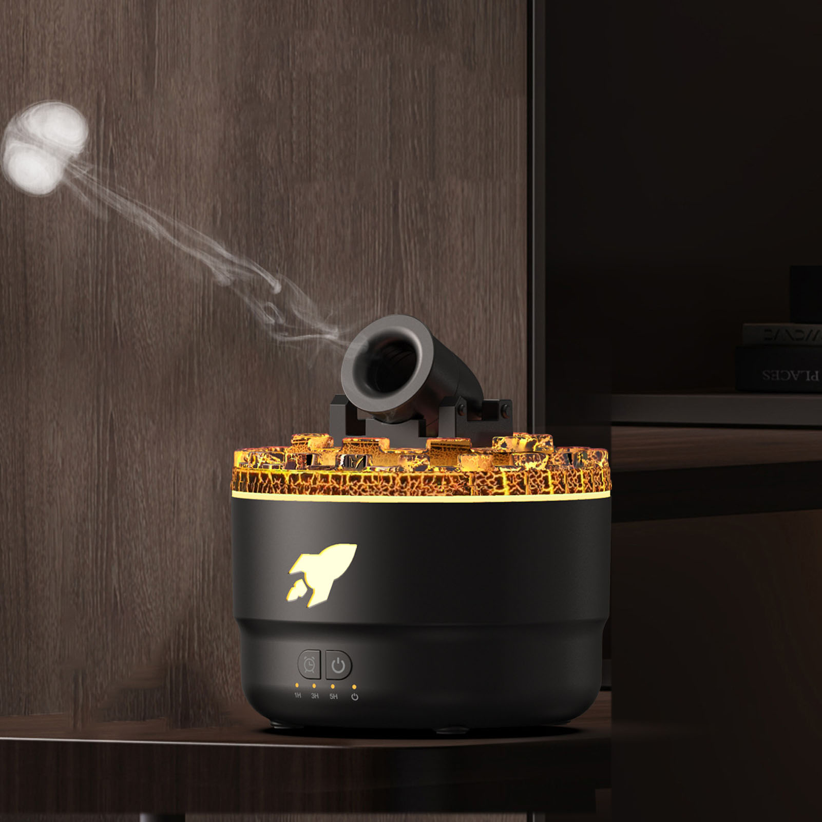 Usb-duftdiffusor Mit Mehrfarbiger Led-beleuchtung – 300-ml-aromatherapie-luftbefeuchter Mit Timer – Schwarz