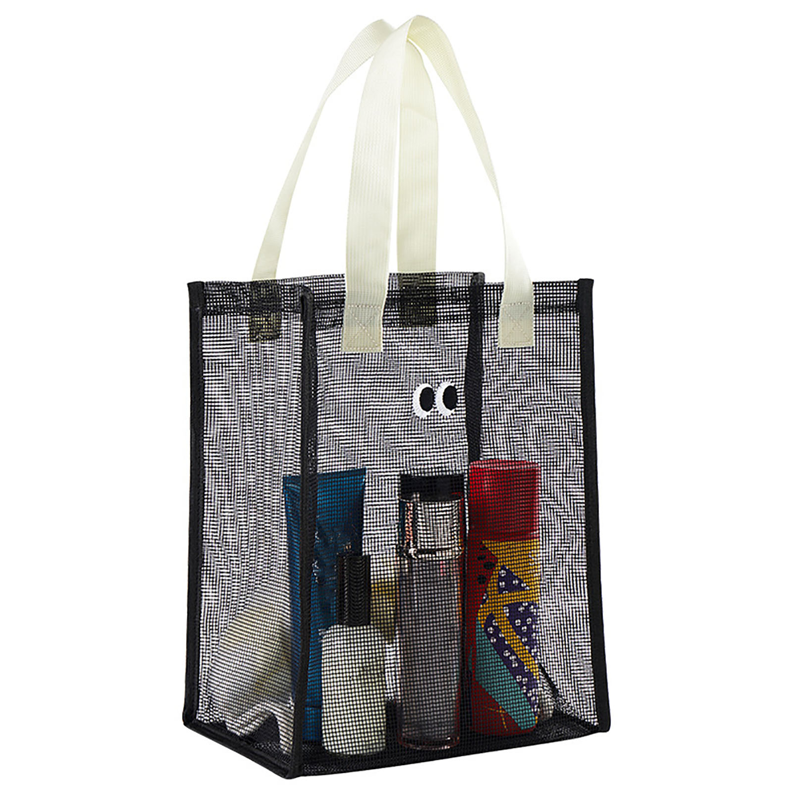 Tragbare, Wandmontierte Duschtasche Mit Praktischer Aufbewahrung, Netzgewebe, Polyester, 33 Cm, Schwarz, Reise-kosmetik-organizer