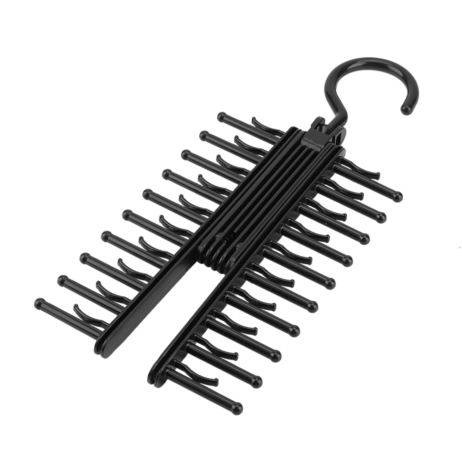 Verstellbarer Krawattenhalter Aus Schwarzem Abs – Aufbewahrung Für Bis Zu 20 Krawatten, Schals Und Gürtel Mit Rutschfesten Clips