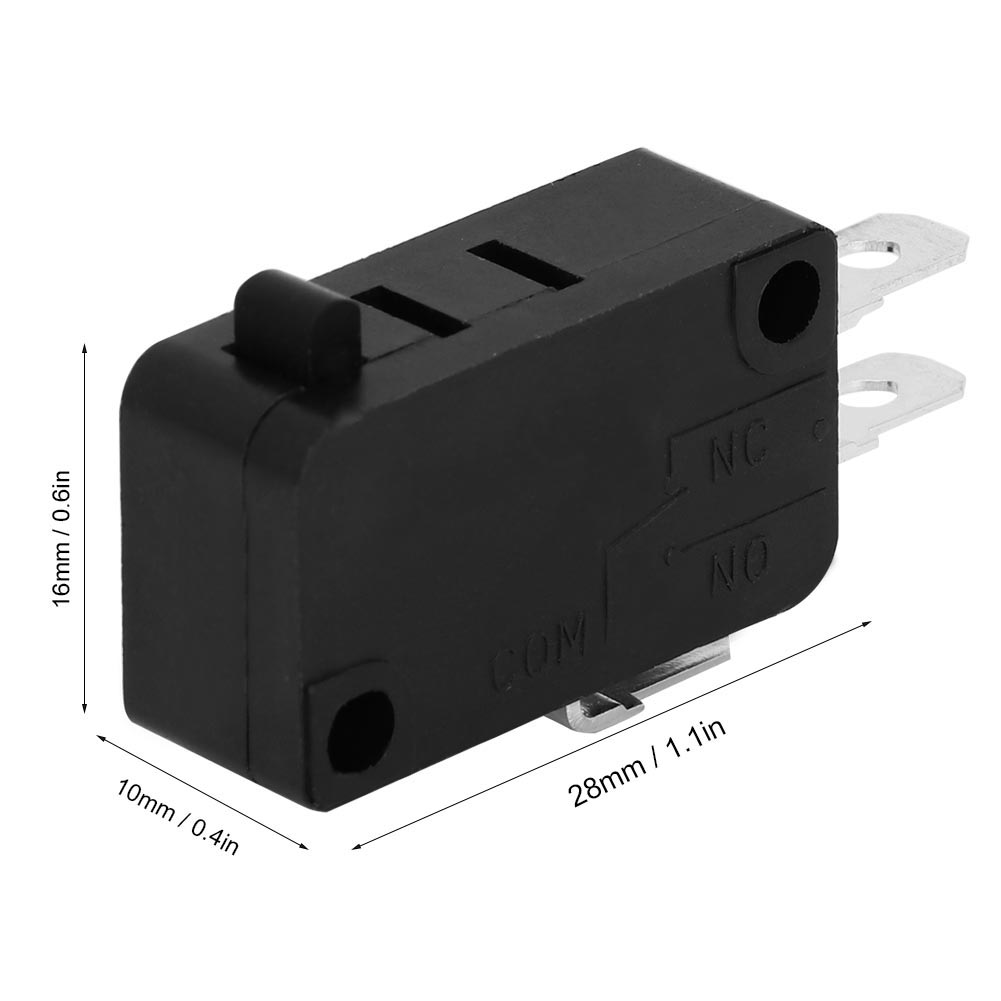 Mikroschalter Für Backofentür Kw3at-16 Schwarz Abs 28 Mm 16 A 125/250 V Set Mit 2 Schaltern Langlebig Und Temperaturbeständig