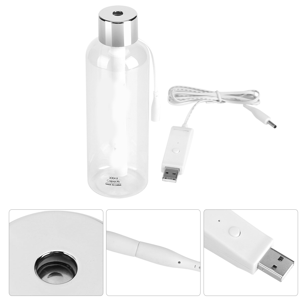 Tragbarer 300-ml-usb-luftbefeuchter – Mini-diffusor Für Auto Und Zuhause Aus Transparentem Abs Mit Automatischer Abschaltung Nach 3 Stunden