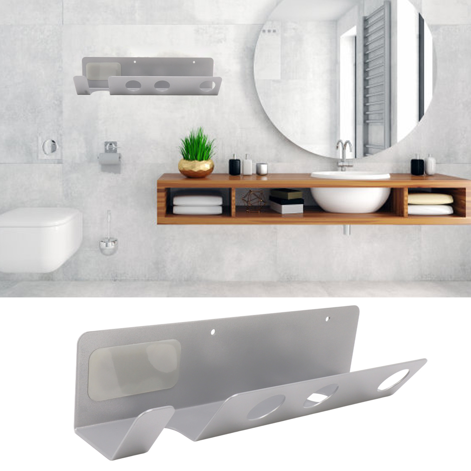 Starker Magnetischer Wandhaartrocknerhalter, Aluminiumlegierung, 33,5 Cm, Platzsparend, Vertikale Aufbewahrung Für Haartrockner Mit Diffusor