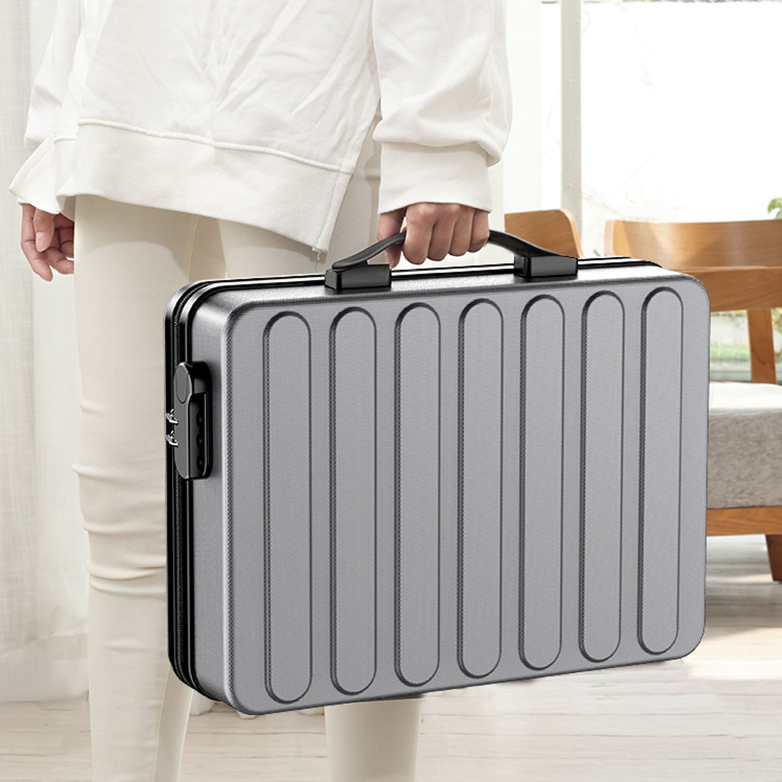 Sicherer Dokumentensafe, Feuerfest, Stoßfest, Wasserdicht, 3-stelliges Zahlenschloss, Mehrere Fächer, 41 X 30 X 13 Cm, Pvc, Für Geld, Dokumente, Reisepässe, Usb-sticks