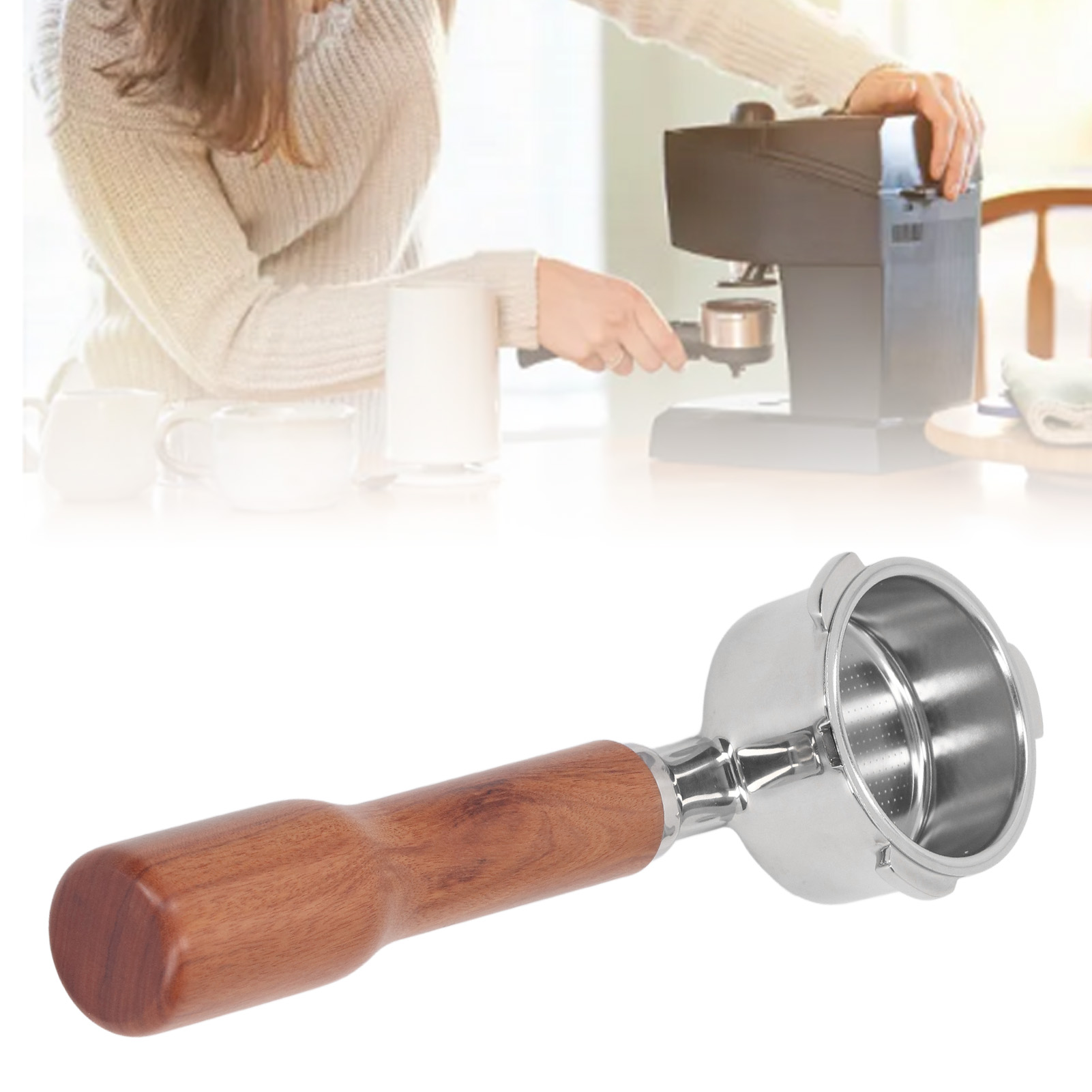 Ungebrandeter 51-mm-siebträger Ohne Boden Für Donlim 6001/5403/kf5400 Kaffeemaschinen, Edelstahl Mit 3 Halterungen Und Filterkorb
