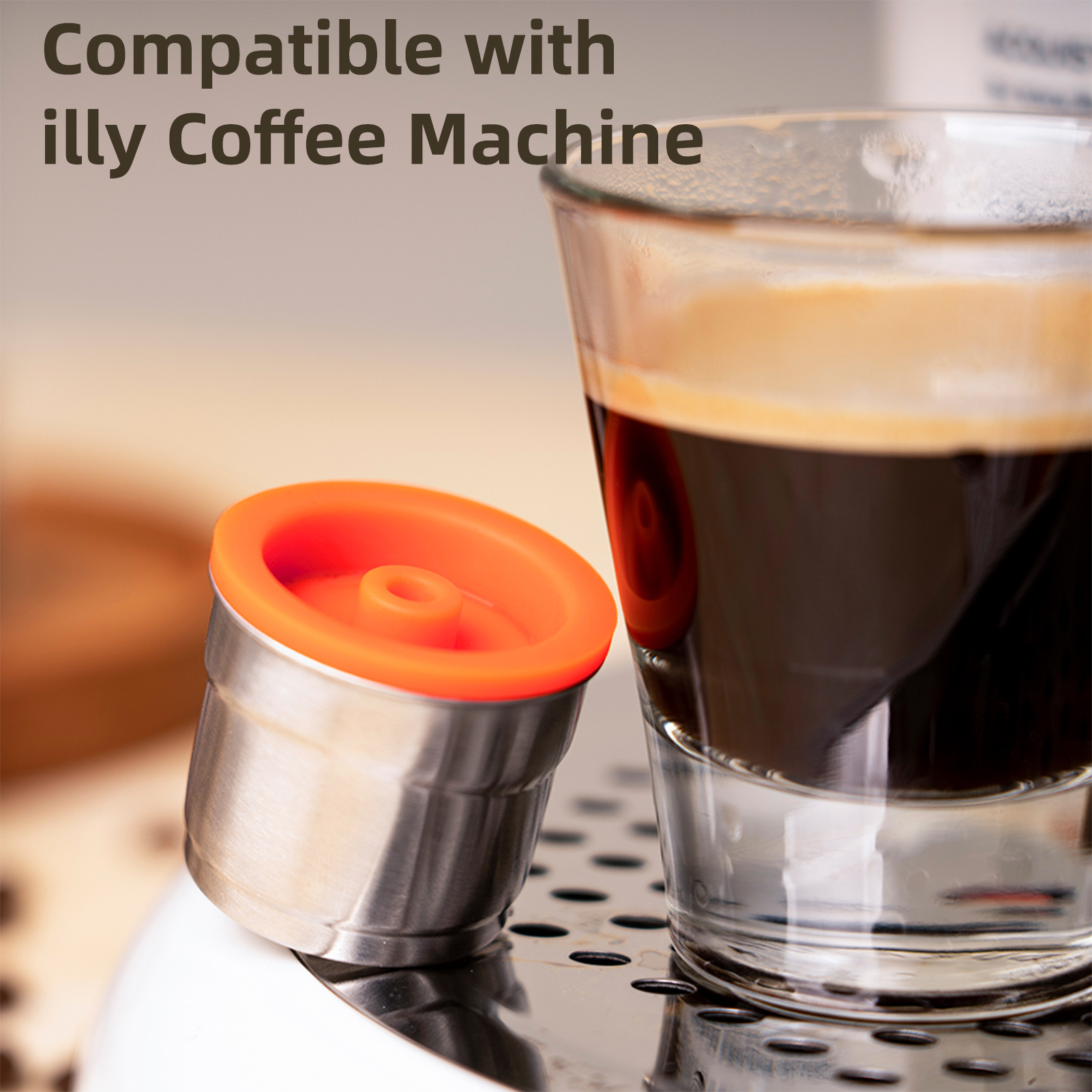 Wiederverwendbare, Nachfüllbare Kaffeekapsel Aus Edelstahl 304, Kompatibel Mit Kaffeemaschinen (38 Mm) – Wiederverwendbare Kaffeekapsel Für Espresso Mit Löffel Und Pinsel Inklusive – Set Mit 2 Edelsta