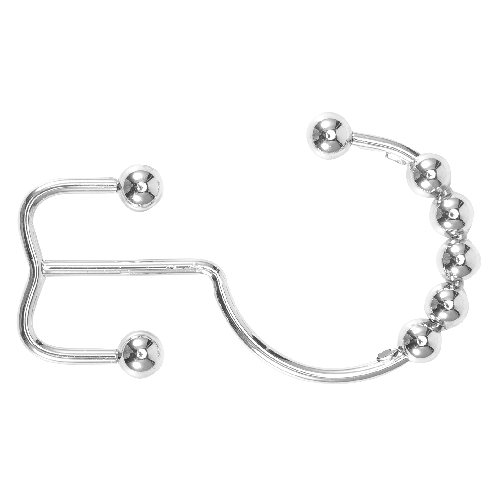 8-teiliges Set Duschvorhangringe Mit Doppelkugellager (silber) Aus Edelstahl