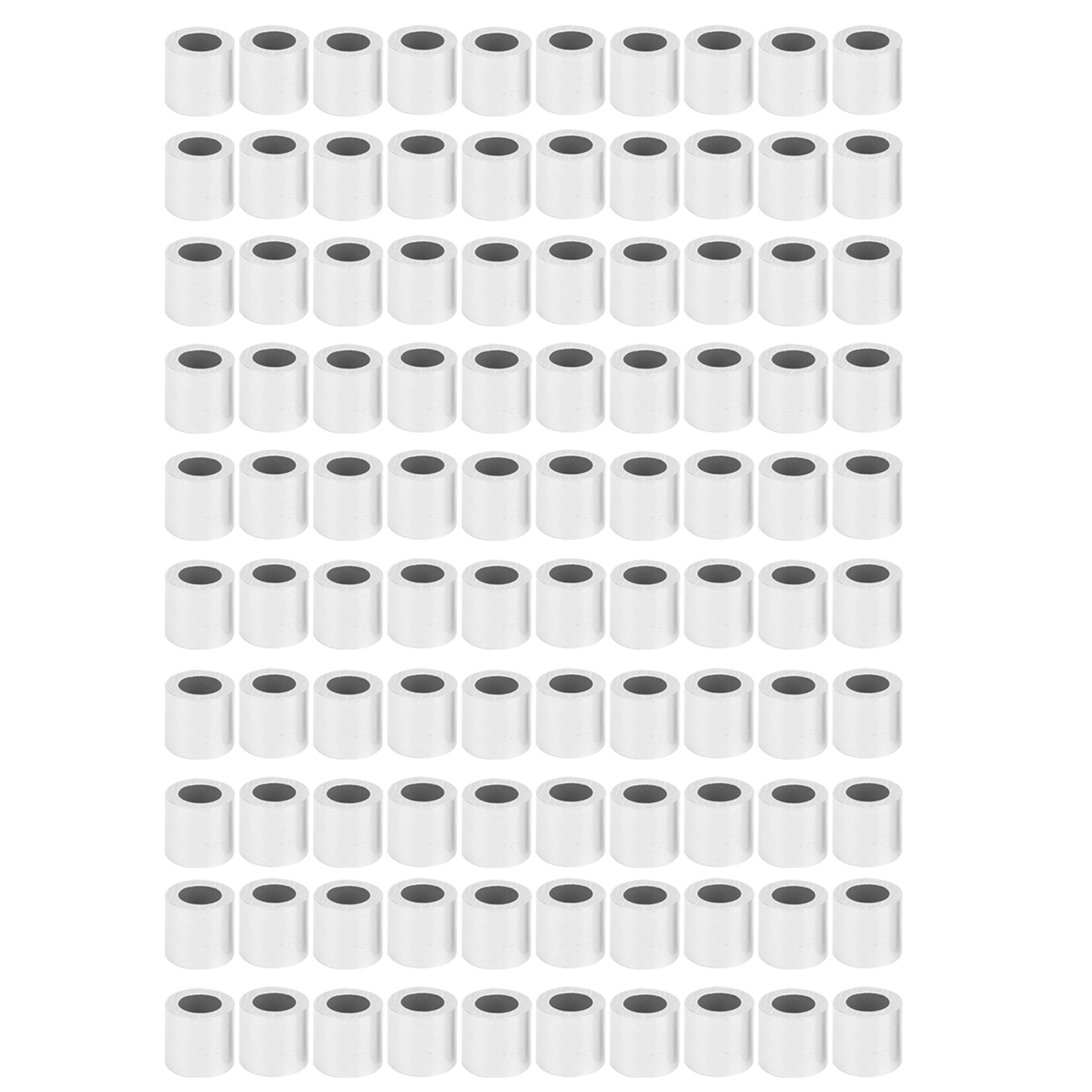 Aluminium-kabelkonfektionierungshülse, Modell M6, 100 Stück, Glänzend Silberfarben
