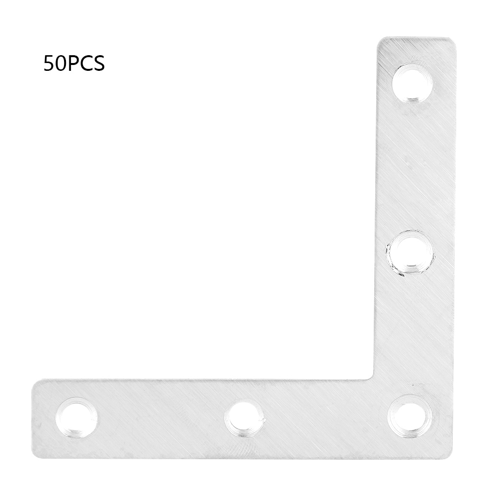 50 Stück Eck-l-plattenverbinder Aus Metall Zur Befestigung Von Möbeln [1 Mm Winkelverbinder] 80 Mm Winkelverbinder, 90°-winkelplatte, Gebürsteter Edelstahl