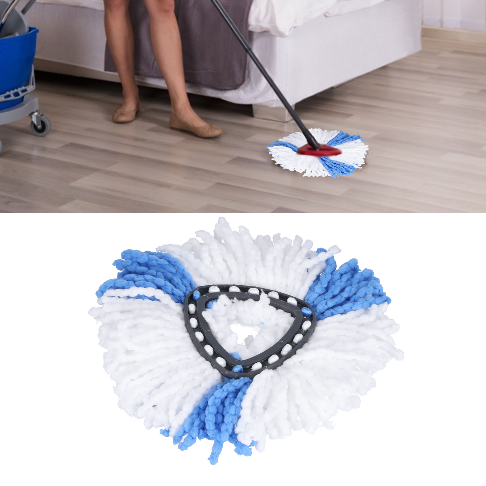 [besenkopfbezug] Rotierender Faserbesenkopfbezug Für Easywring - 5 Stück, Dreieckig, Maschinenwaschbar