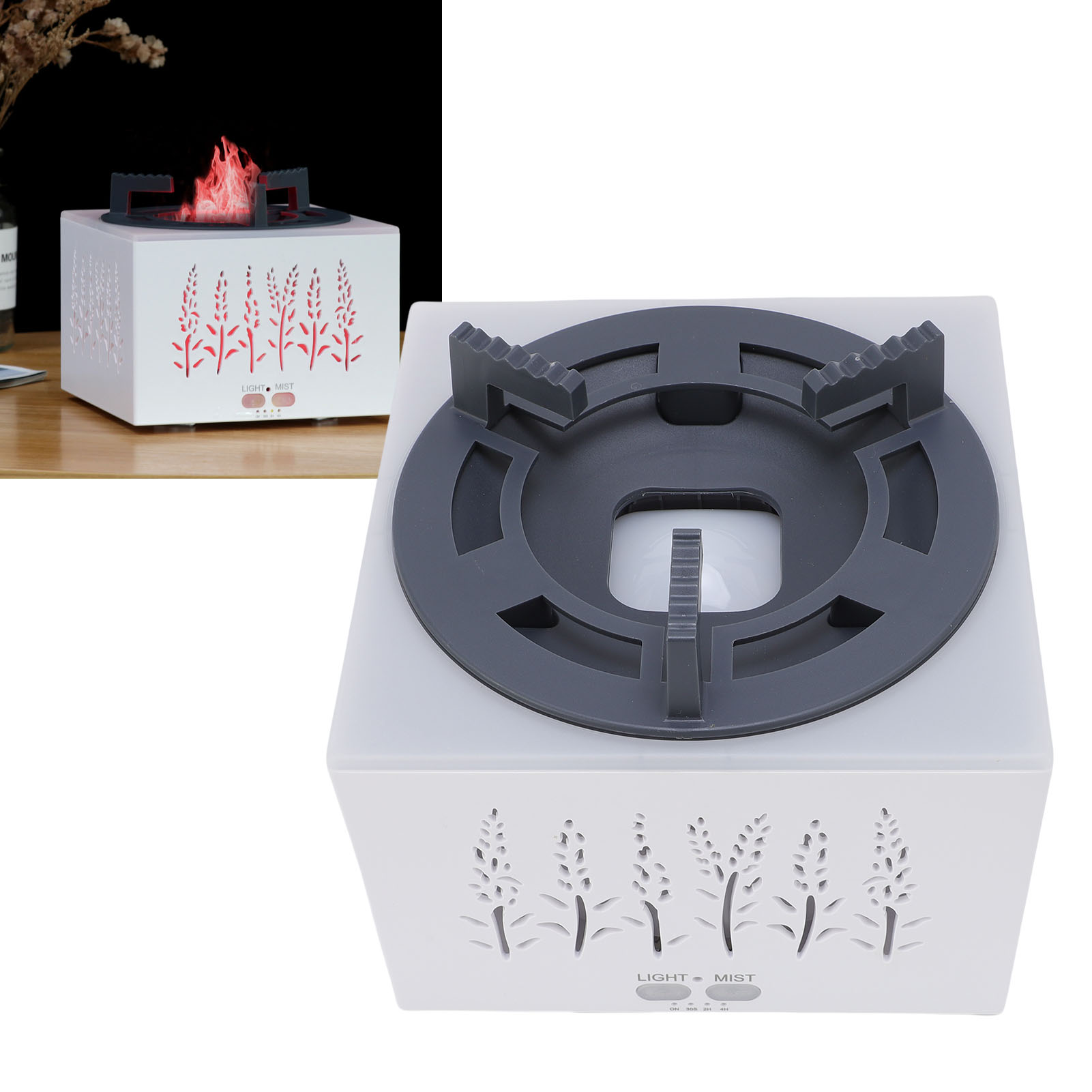 400-ml-multifunktions-aromatherapie-diffusor (3-in-1) Mit Ambientebeleuchtung, Luftbefeuchterfunktion, Geräuscharmem 30-db-modus, Automatischer Abschaltung, Fernbedienung, Us-stecker (100–240 V), Inkl