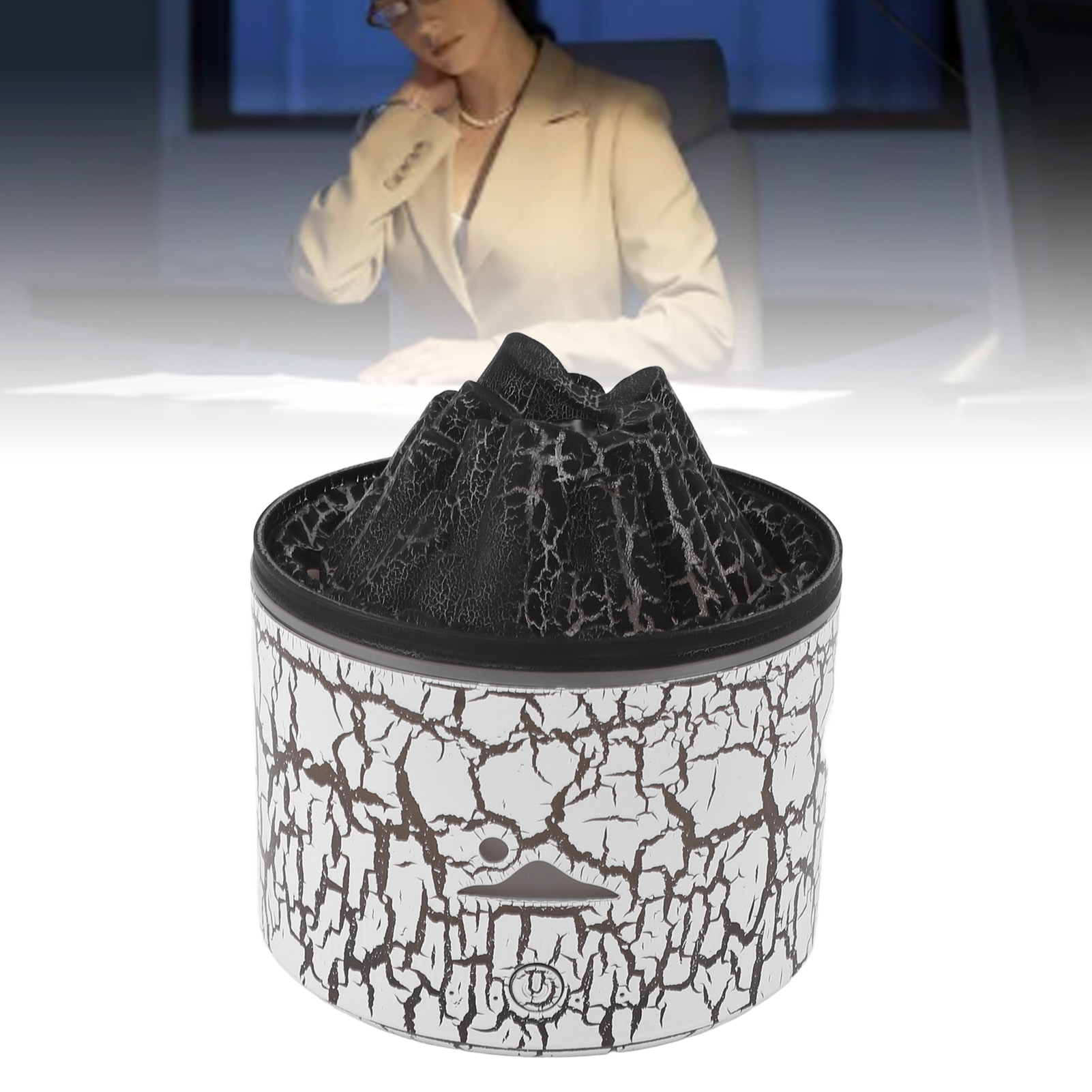 Vulkan-diffusor 5v 180ml Aromatherapie-luftbefeuchter Mit Mehrfarbigem Licht, Weiß, Abs+pp, Usb, Abschaltautomatik