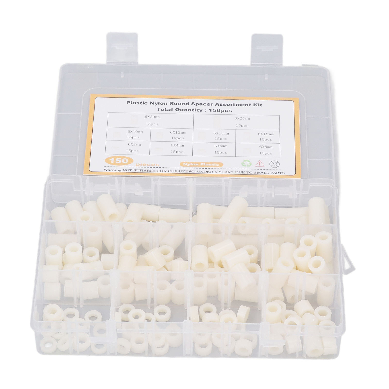 150-teiliges Set Aus Nylon-gewinde-montageabstandshaltern Und Distanzstücken Für Leiterplatten Und Elektronik, Isoliert, Sichere Montage, Einfache Lagerung