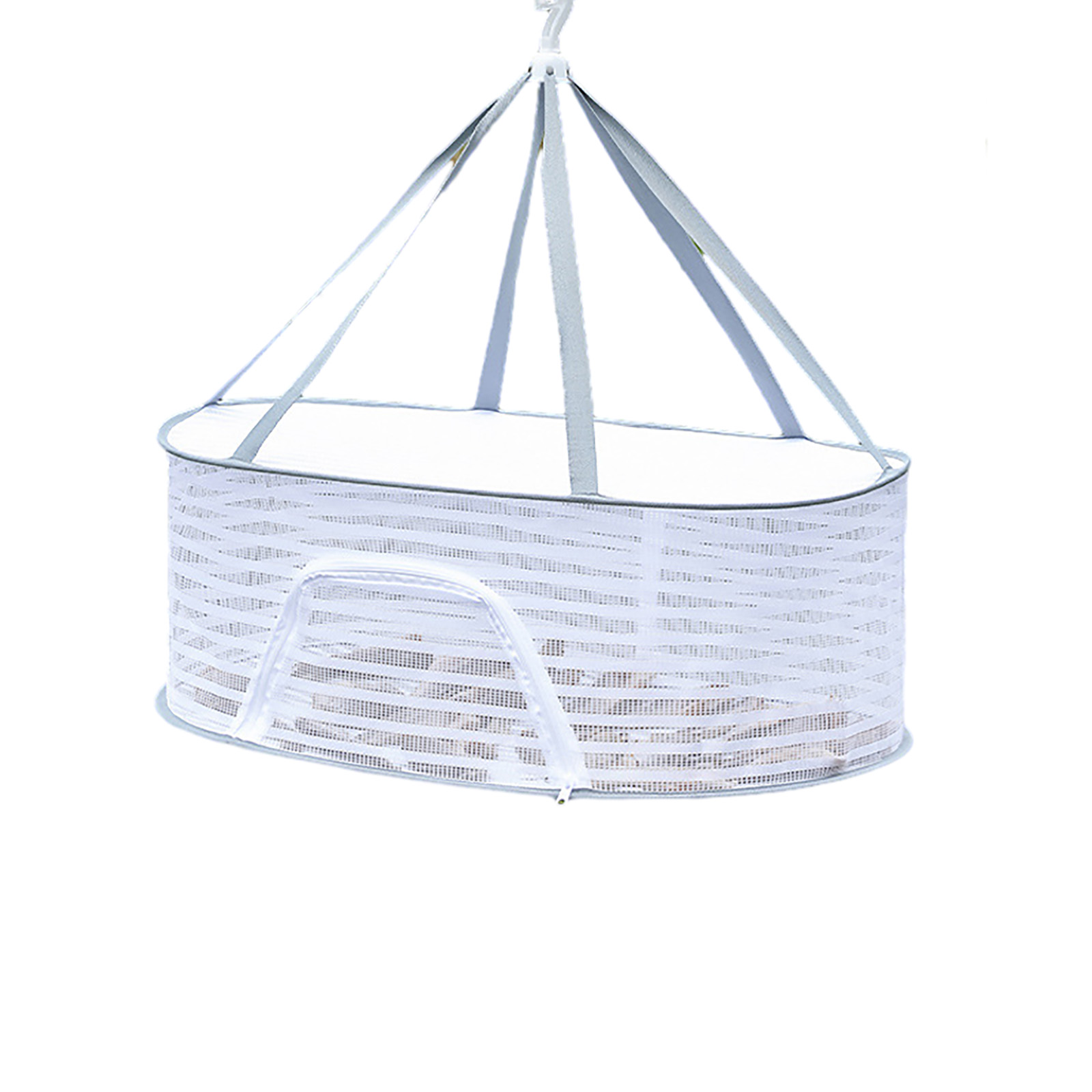 Zusammenklappbare, Hängende Wäscheleine Aus Netzgewebe, U-förmig, Weiß, Polyester, Maße 60 X 40 X 22 Cm, 210 G – Belüfteter Trockenständer Für Pflanzen, Obst, Gemüse Und Kleidung