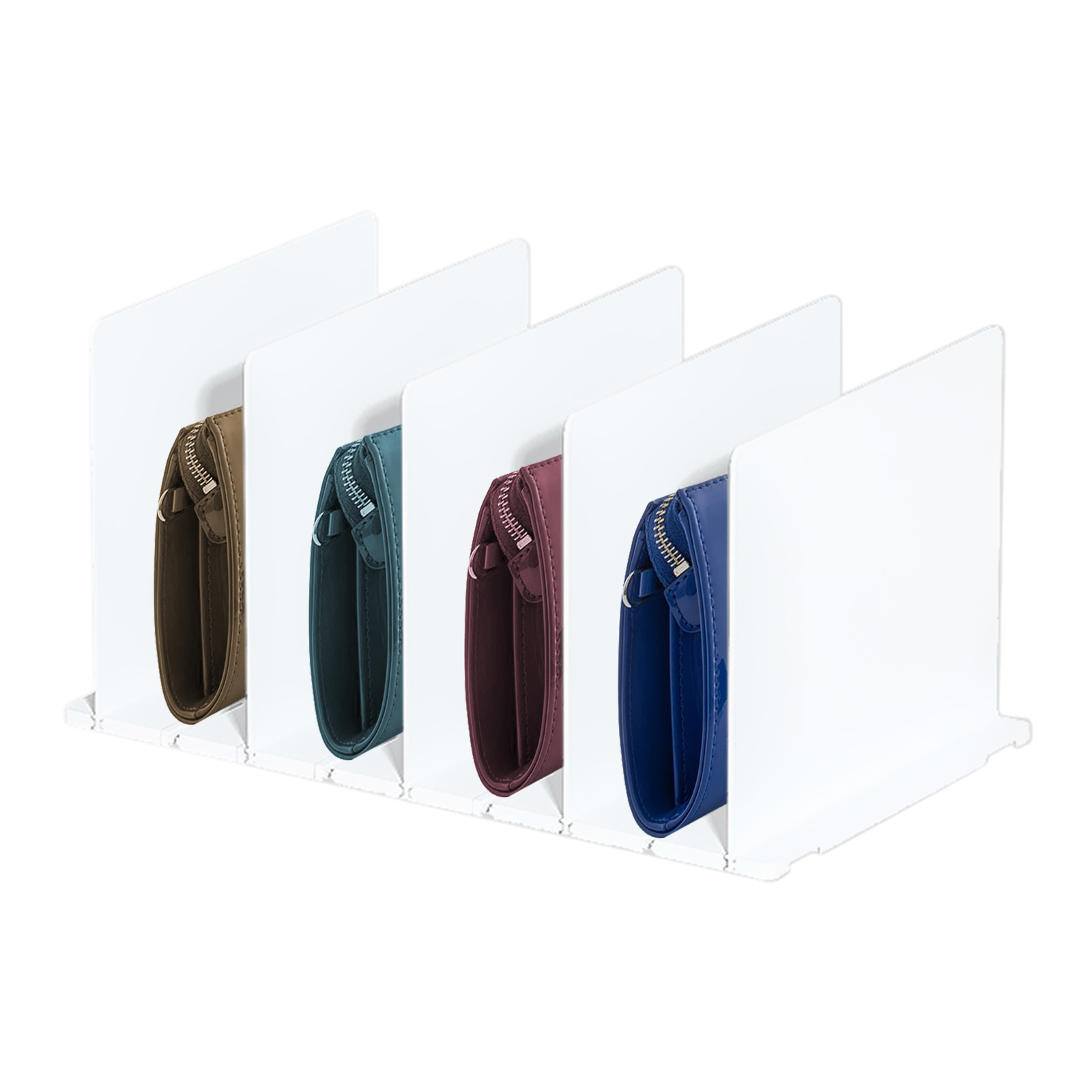 Kleiderschrank-einteiler, Vertikales Organizer-set, Abs Weiß/transparent, 31,5 X 23,9 Cm, 41,5 X 23,9 Cm, 3–5 Einsätze