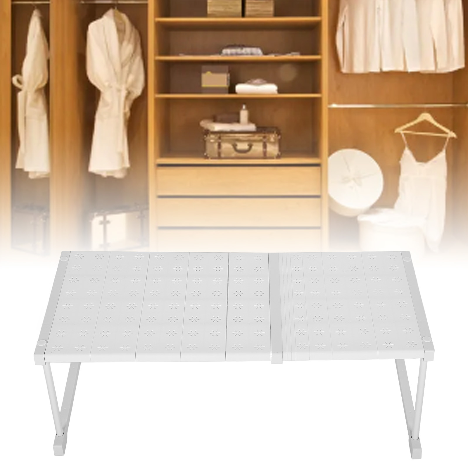 Kleiderschrank-regalsystem Mit Spannsystem, Verstellbar Und Erweiterbar, Platzsparendes Design (42 Cm X 32 Cm X 67–88 Cm), 14-teilig, Tragkraft 55 Kg