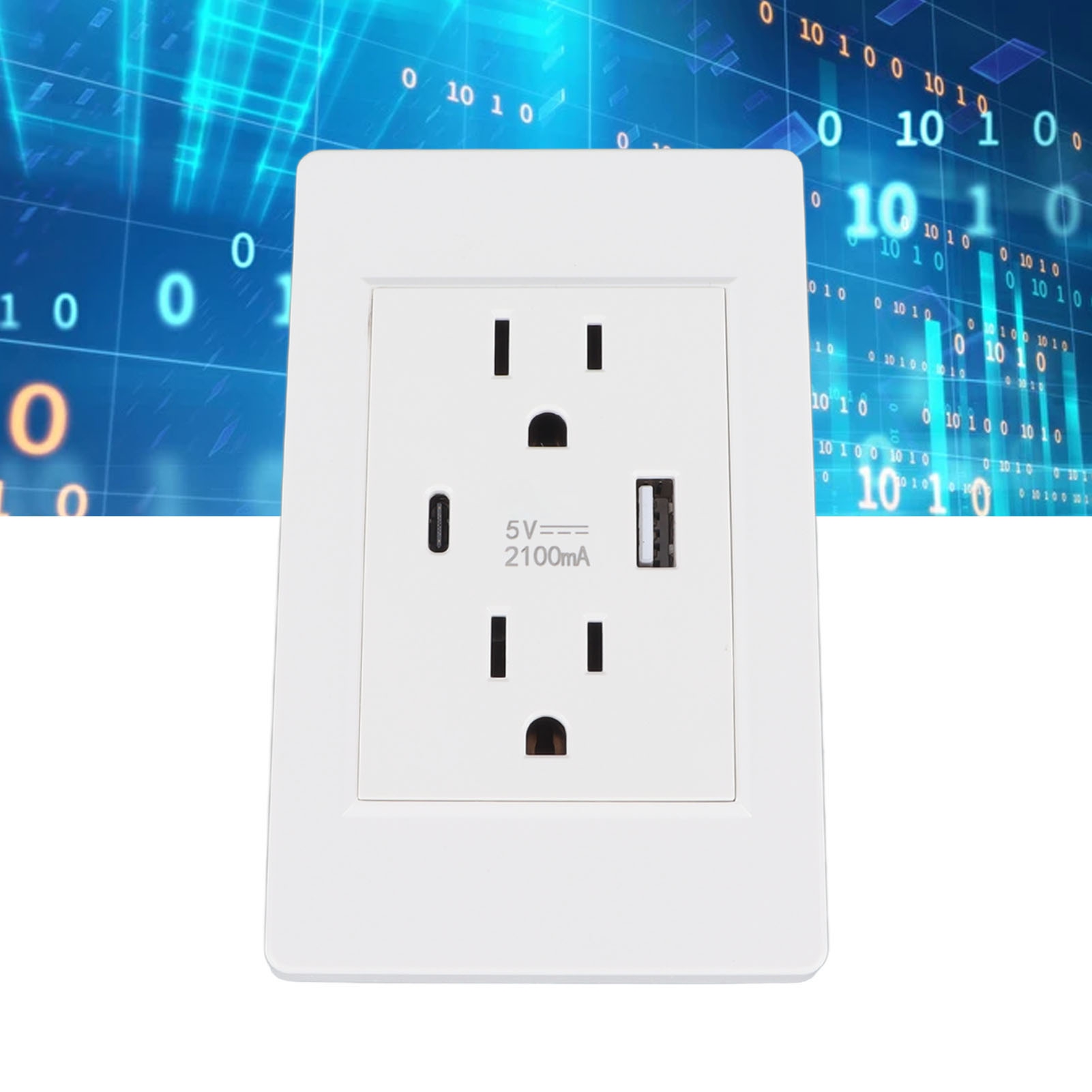 [wandstecker] Stecker Mit Usb- Und Typ-c-anschluss, Überlastungsschutz, Abs, Weiß