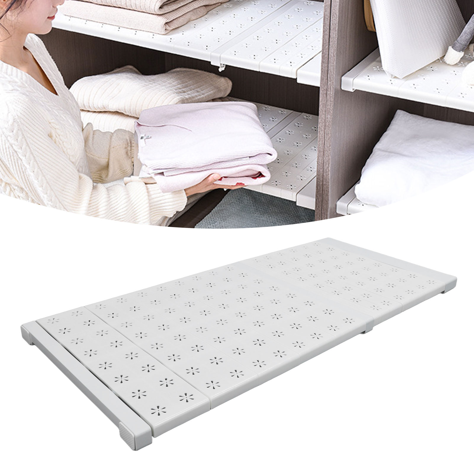 Spannregale Für Ausziehbare Kleiderschränke – Montagefreie Aufbewahrungsregale, Modell Aj, Material: Abs/polypropylen, Maße: 71–92 Cm, Farbe: Weiß, 12-teiliges Set