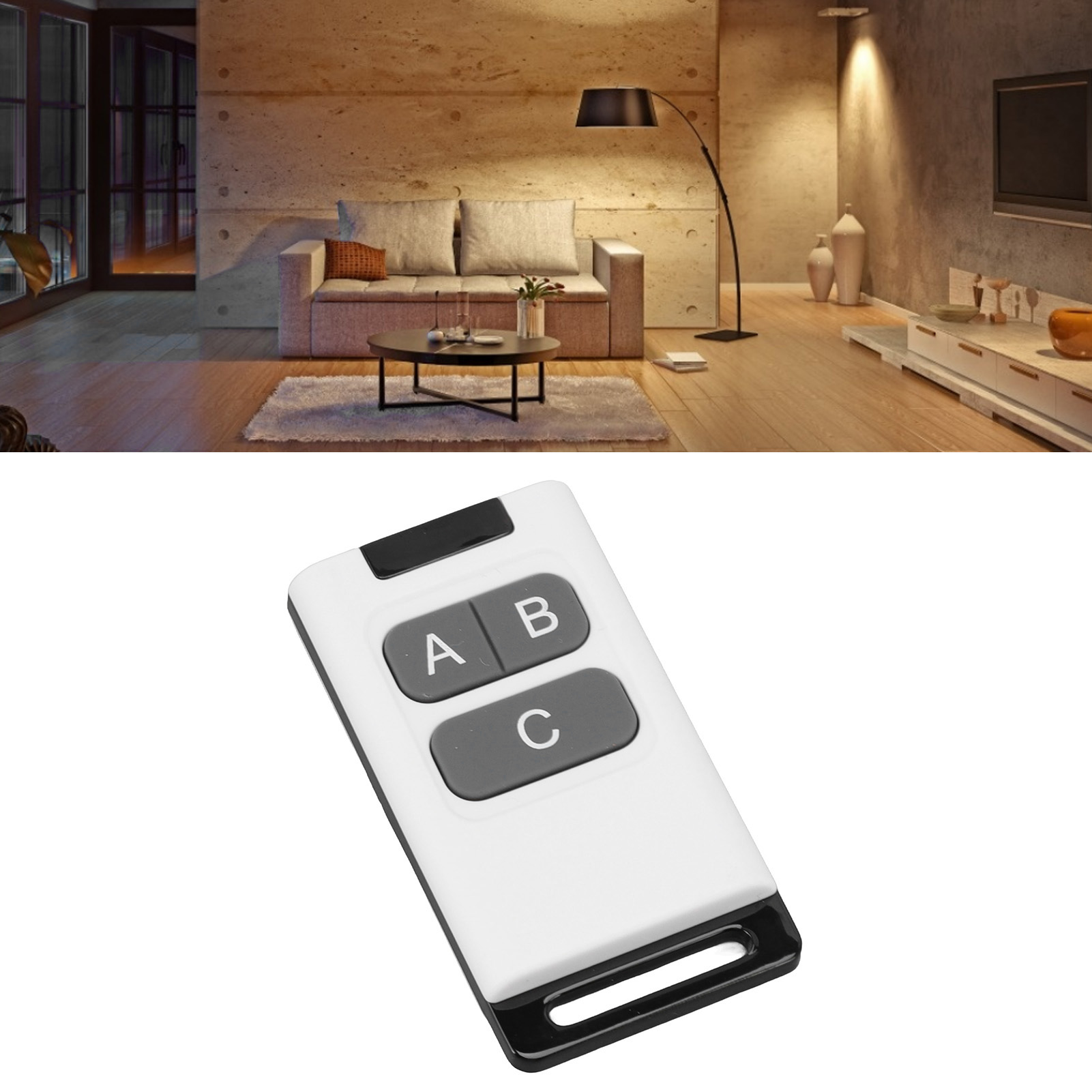 [drahtloser Funkschalter] + [fernbedienung] + [433 Mhz] + [3 Tasten] Universeller Störungsfreier Schalter Für Lampen Und Elektrogeräte (68 X 38 X 5 Mm Abs, 12 V 23 A)