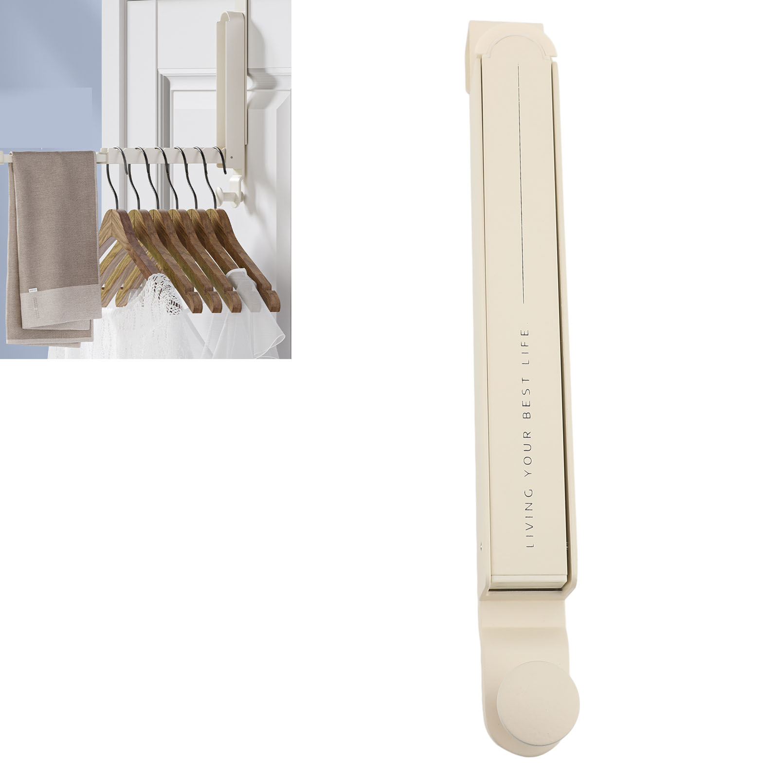 Weißer, Einziehbarer Handtuchhalter Für Die Tür