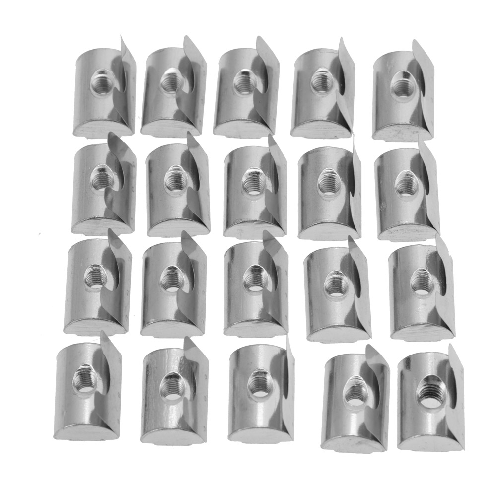 M8 Splitterschutz-befestigungsblock (elastisch) – 20er-pack – Verzinkt Für Aluminiumprofile Der Serie 40