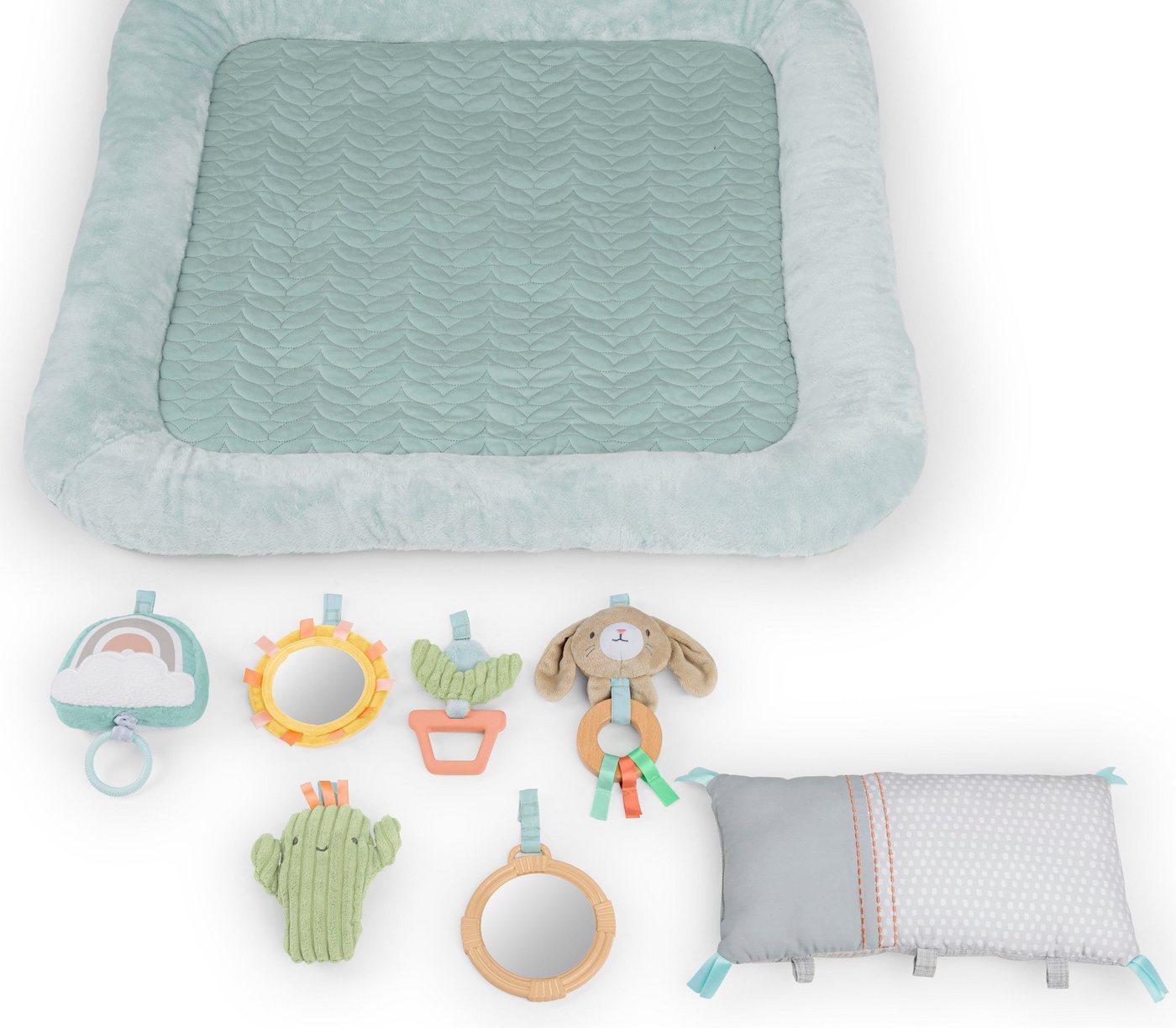 Ingenuity Calm Spring Extra Soft Baby Play Mat With 6 Detachable Sensory Toys Bild 2