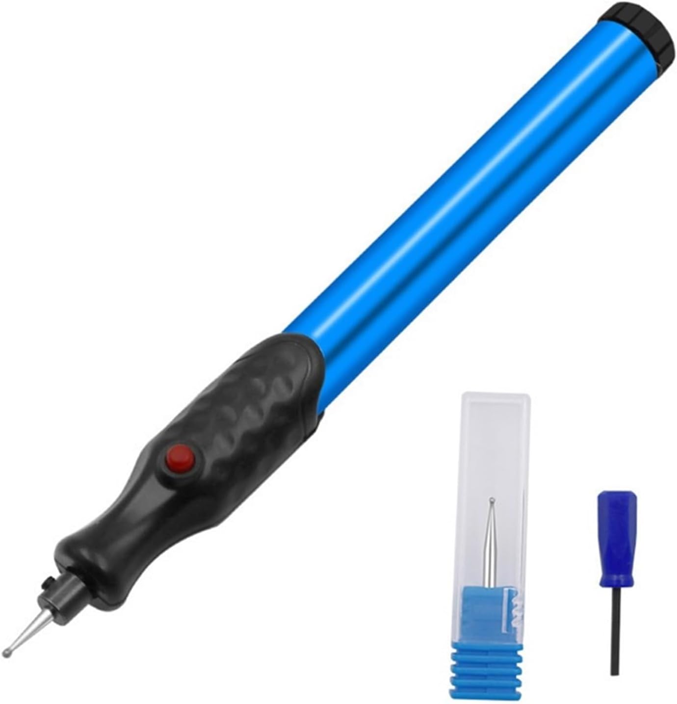 Gravierstift, Elektrischer Gravierstift, Gravierwerkzeug Mit Diamantspitze (blau)