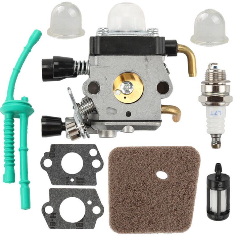 Vergaser (mit Luftfilter Und Zündkerze) Für Stihl Freischneider Fs38, Fs45, Fs46, Fs55, Km55 Und Fs85 – 9-teiliges Set