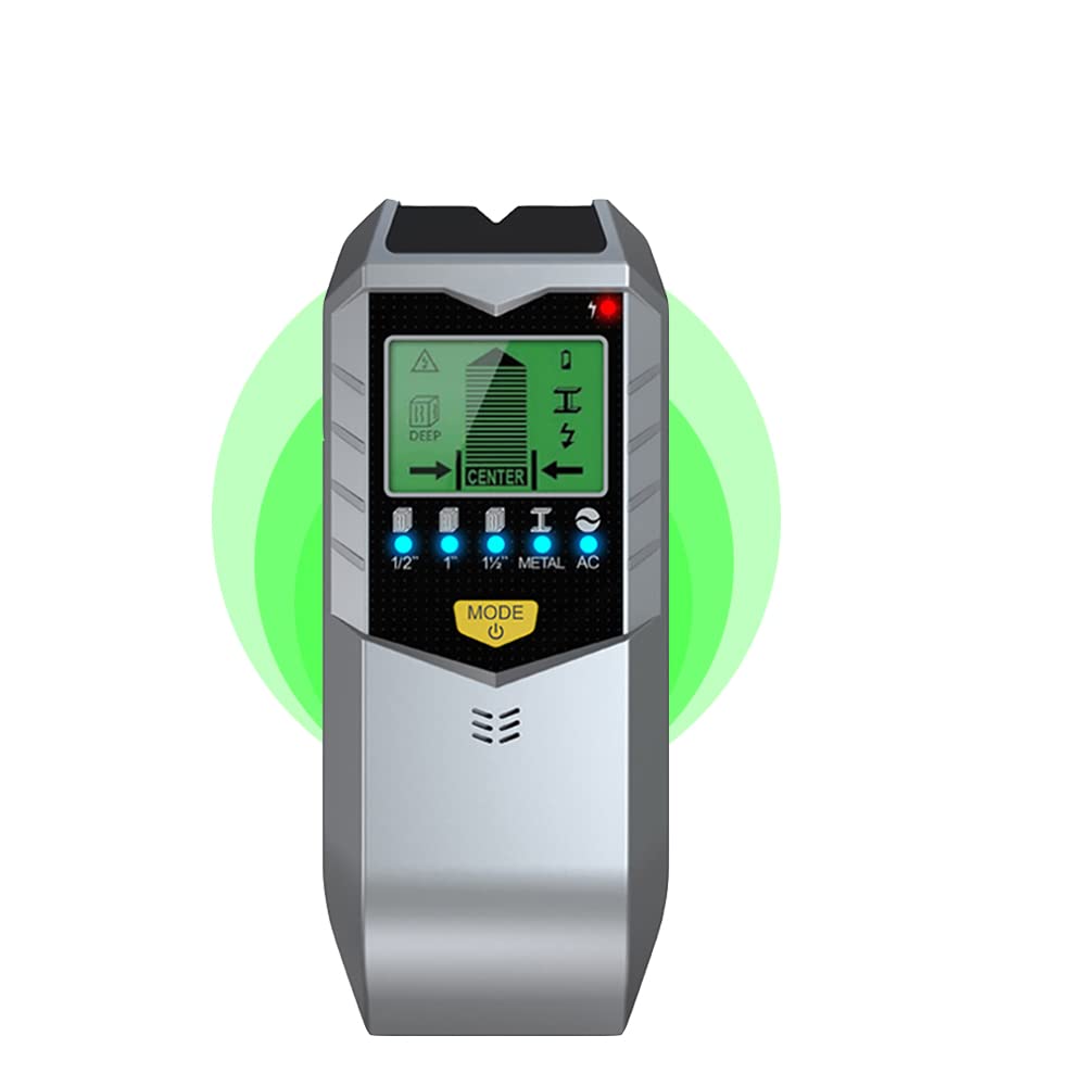 5-in-1-kabeldetektor – Mit Lcd-bildschirm Und Akustischem Alarm – (batterien Nicht Enthalten) Silber
