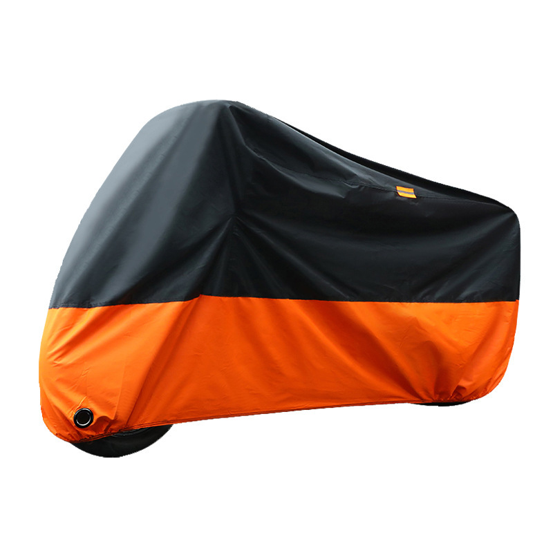 Motorradabdeckung, Xl [230 X 95 X 125 Cm], 190t, Schwarz Und Orange, Schutzhülle Für Den Außenbereich